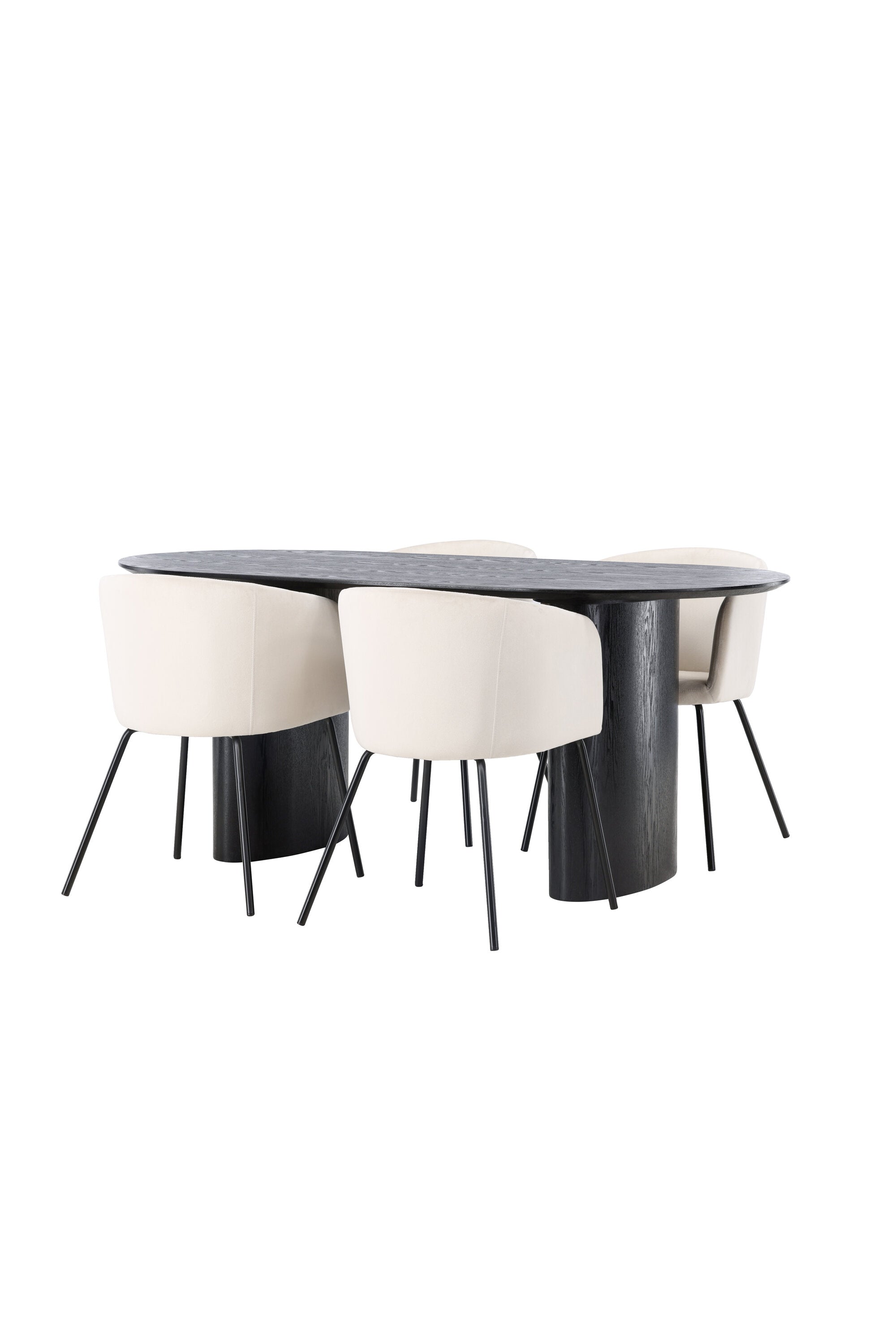 Isolde Esszimmerset + Berit 180cm/4St. in Beige, Schwarz präsentiert im Onlineshop von KAQTU Design AG. Esszimmerset ist von Venture Home