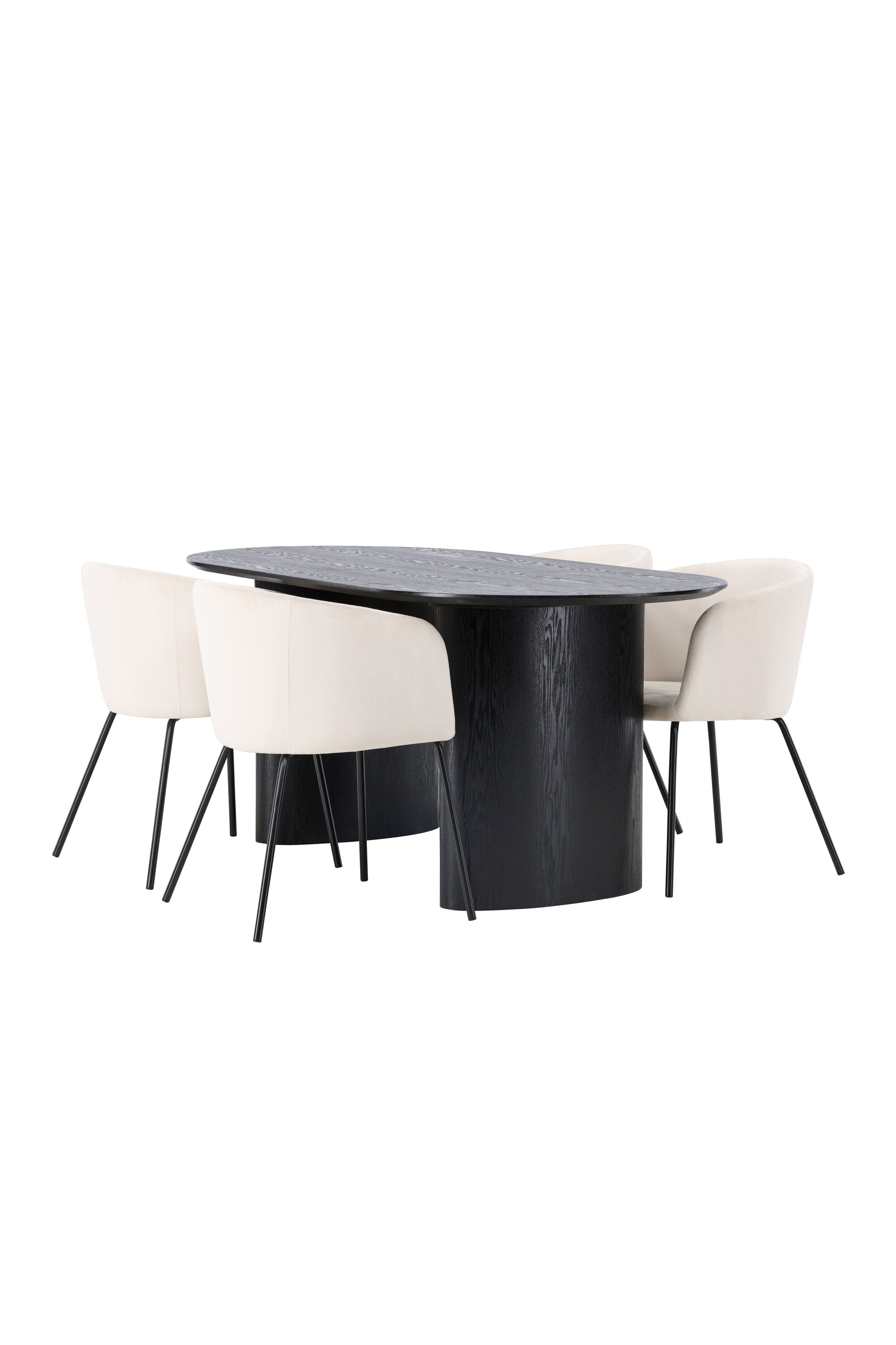 Isolde Esszimmerset + Berit 180cm/4St. in Beige, Schwarz präsentiert im Onlineshop von KAQTU Design AG. Esszimmerset ist von Venture Home