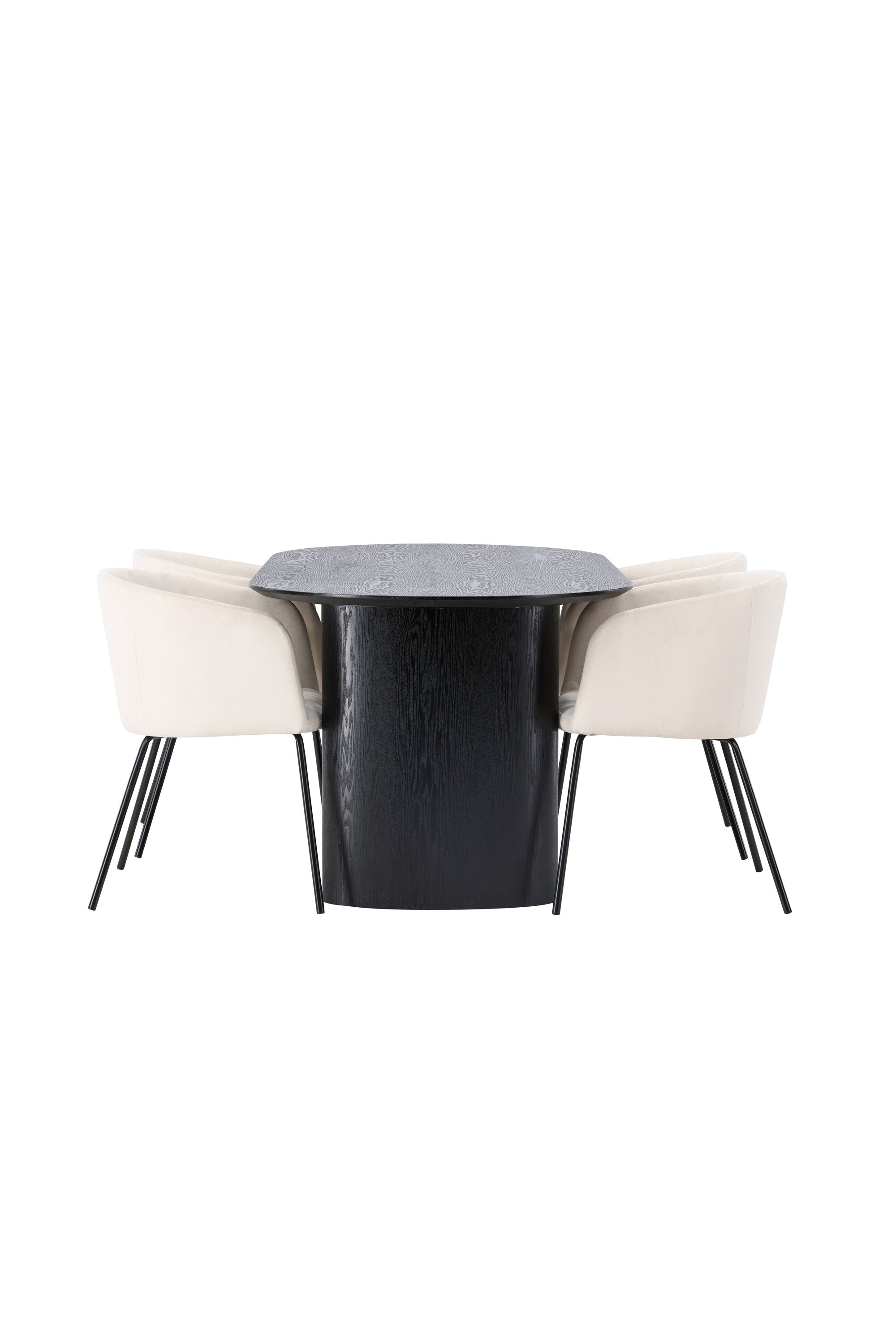 Isolde Esszimmerset + Berit 180cm/4St. in Beige, Schwarz präsentiert im Onlineshop von KAQTU Design AG. Esszimmerset ist von Venture Home