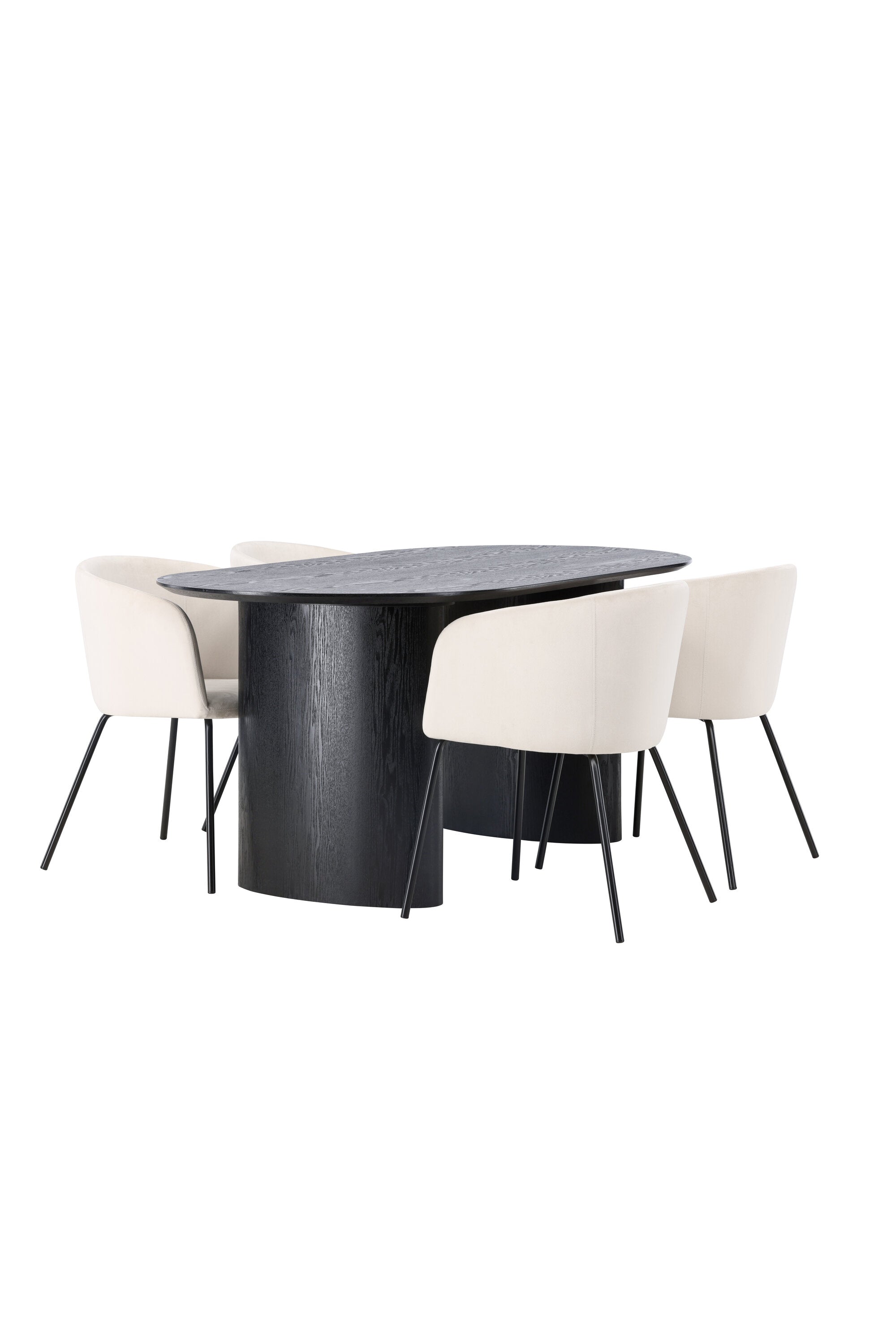 Isolde Esszimmerset + Berit 180cm/4St. in Beige, Schwarz präsentiert im Onlineshop von KAQTU Design AG. Esszimmerset ist von Venture Home