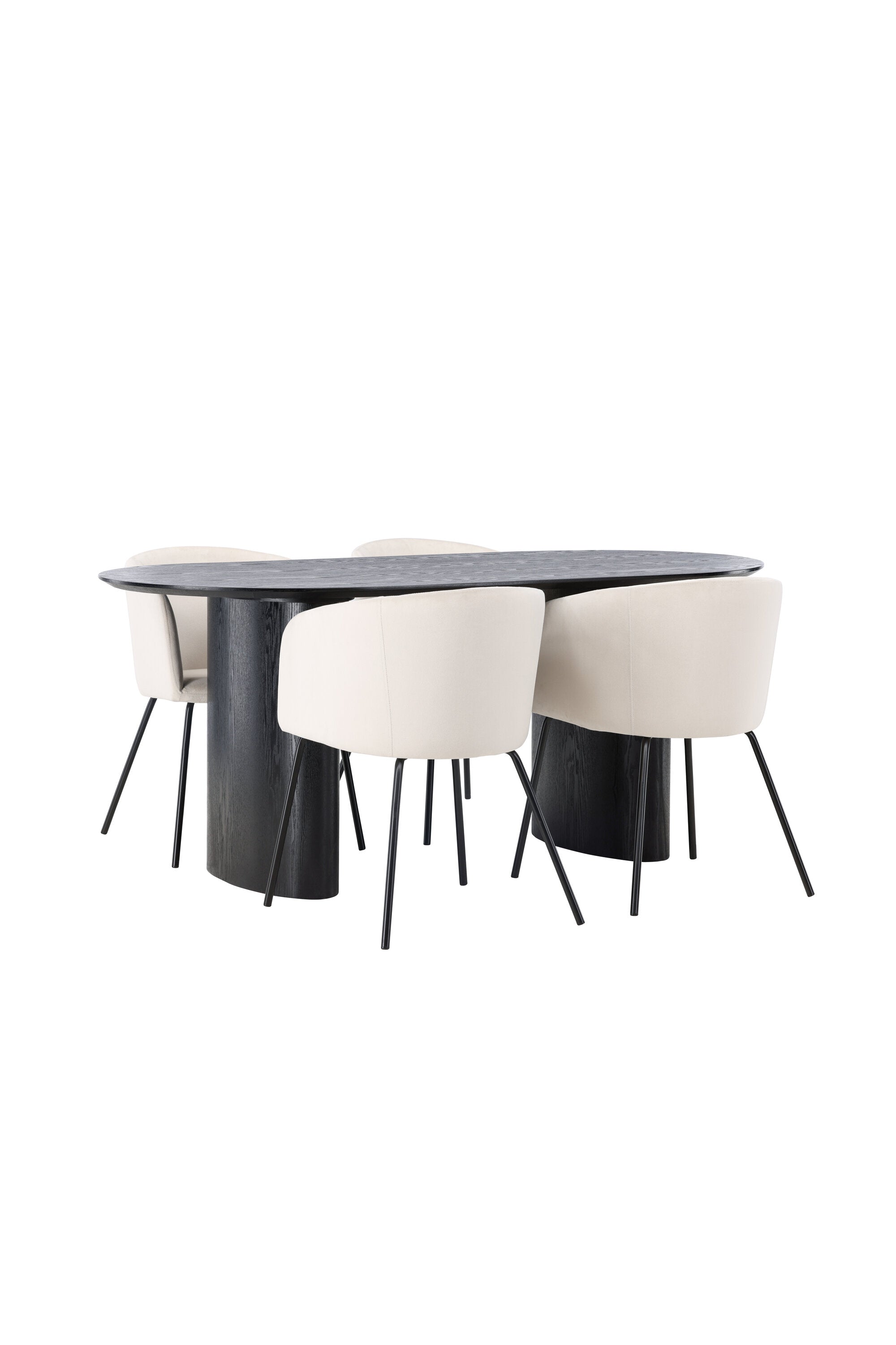 Isolde Esszimmerset + Berit 180cm/4St. in Beige, Schwarz präsentiert im Onlineshop von KAQTU Design AG. Esszimmerset ist von Venture Home