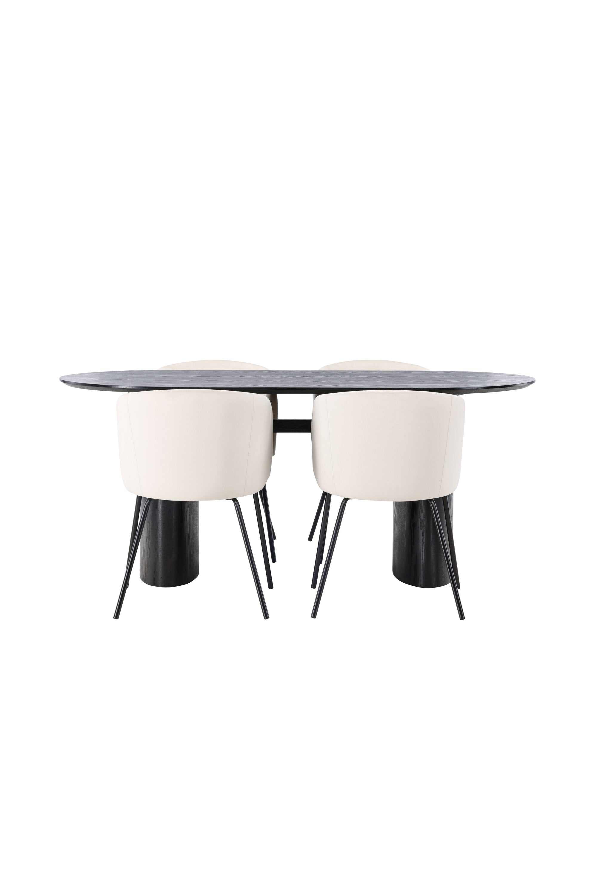 Isolde Esszimmerset + Berit 180cm/4St. in Beige, Schwarz präsentiert im Onlineshop von KAQTU Design AG. Esszimmerset ist von Venture Home