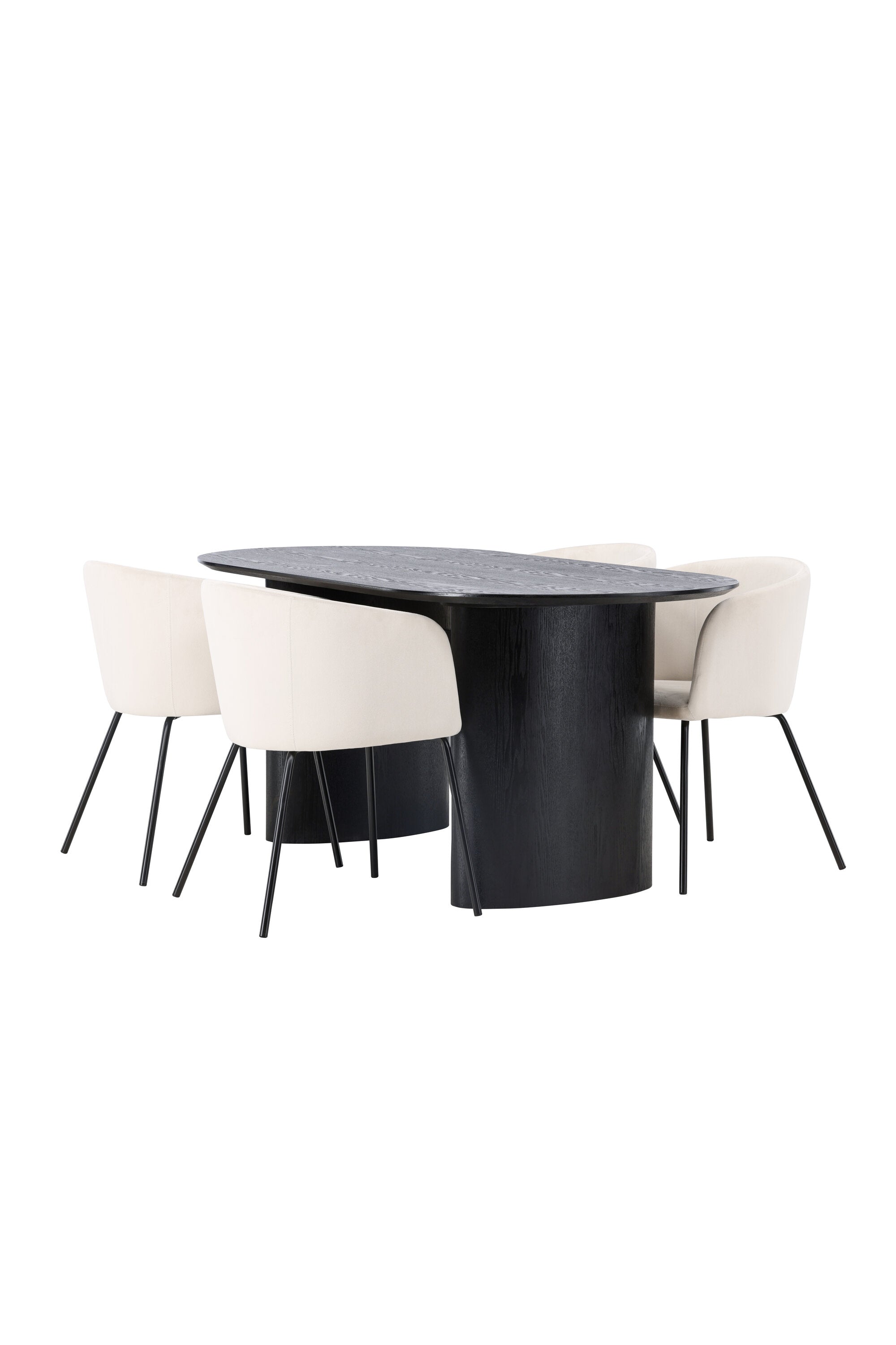 Isolde Esszimmerset + Berit 180cm/4St. in Beige, Schwarz präsentiert im Onlineshop von KAQTU Design AG. Esszimmerset ist von Venture Home