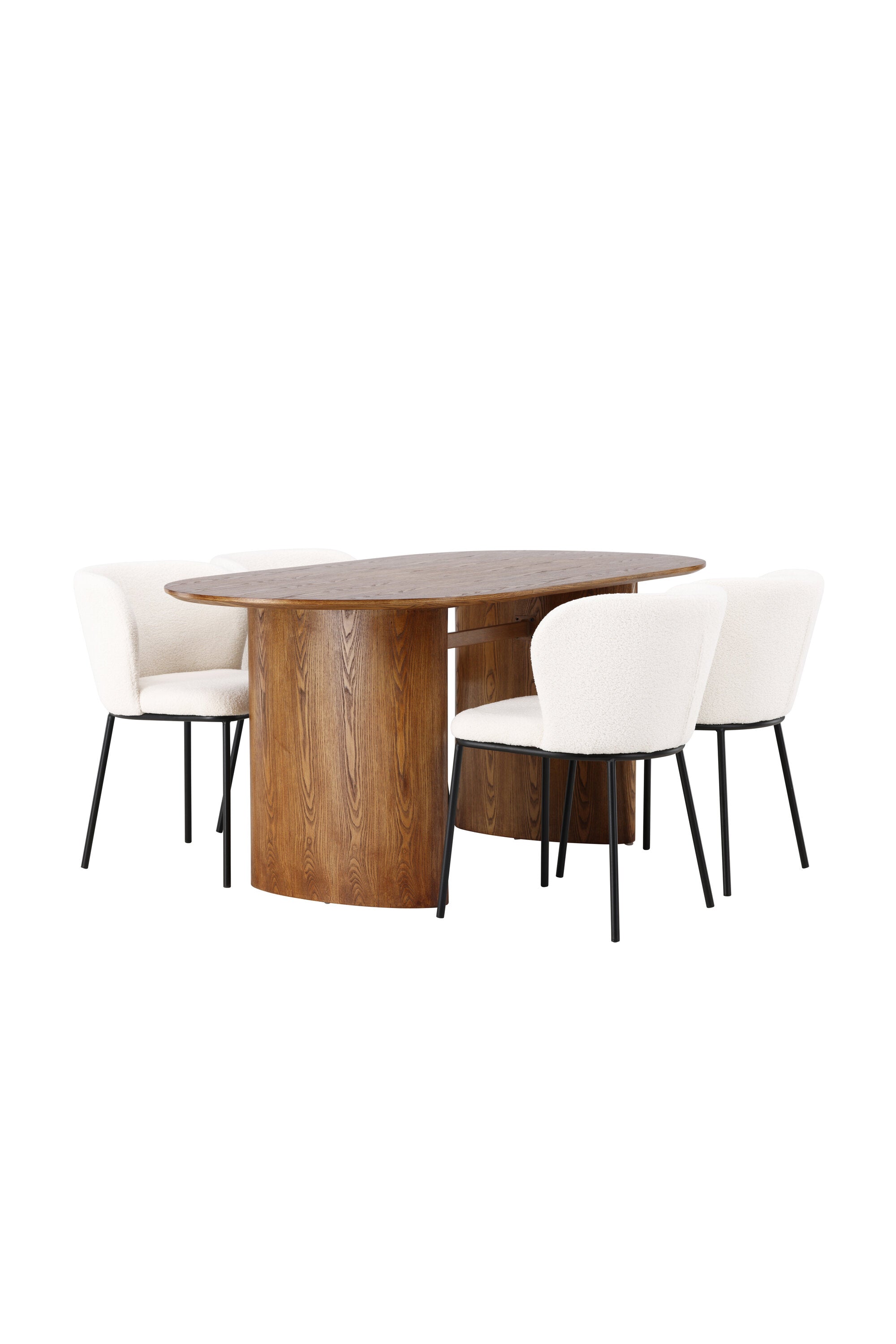 Isolde Esszimmerset + Edina 180cm/4St. in Natur / Schwarz / Weiss präsentiert im Onlineshop von KAQTU Design AG. Esszimmerset ist von Venture Home