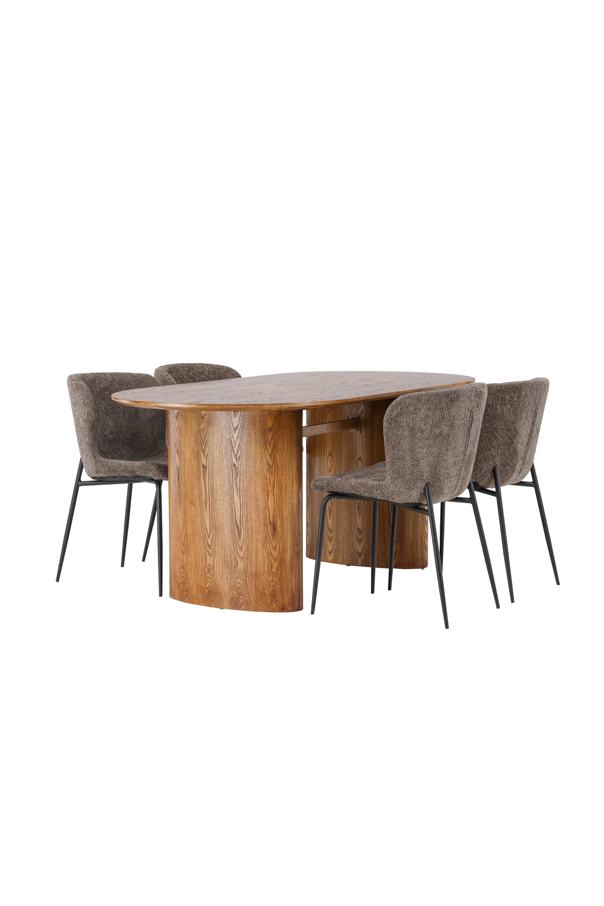 Isolde Esszimmerset + Modesto 180cm/4St. in Natur / Schwarz / Dunkelgrau präsentiert im Onlineshop von KAQTU Design AG. Esszimmerset ist von Venture Home