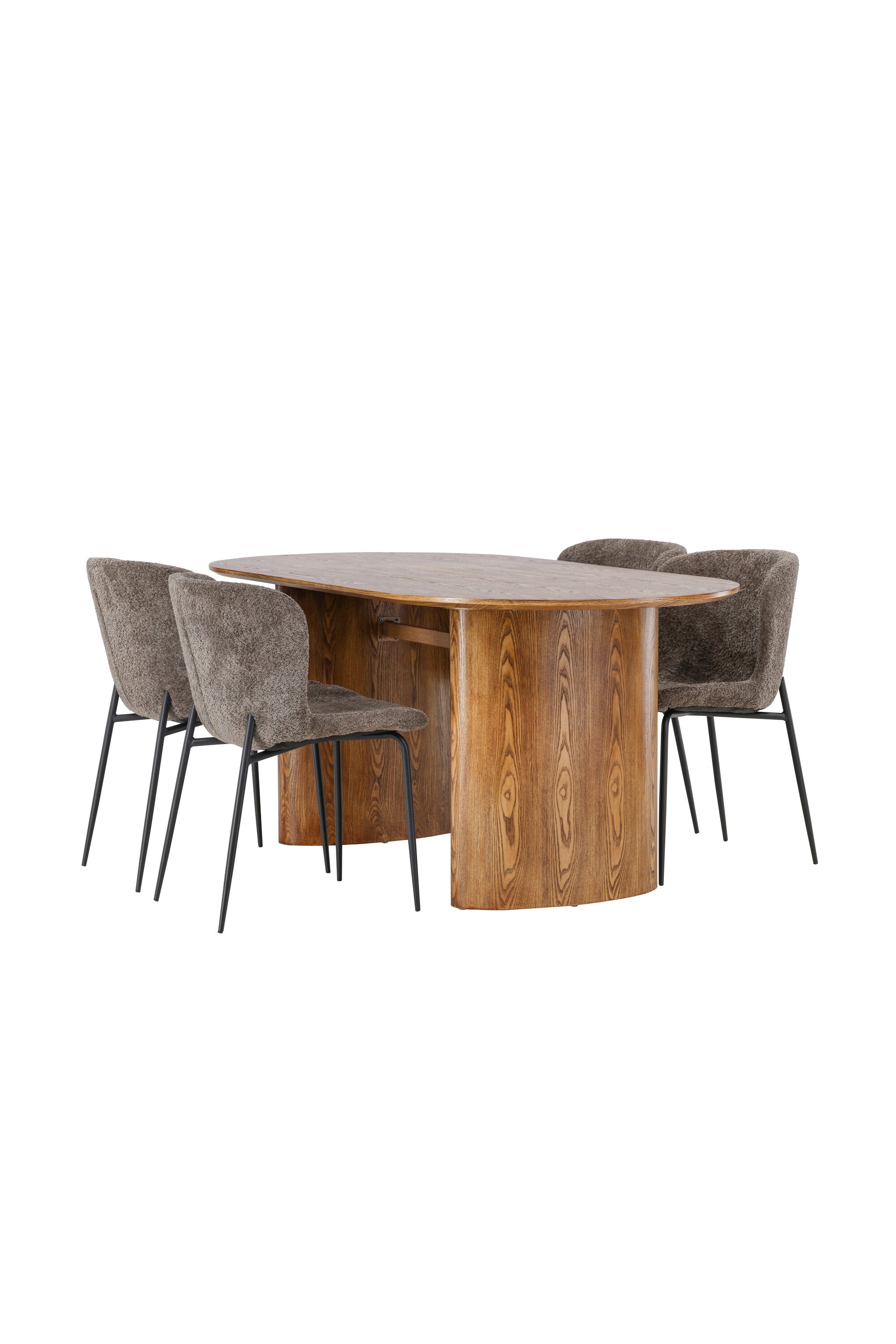 Isolde Esszimmerset + Modesto 180cm/4St. in Natur / Schwarz / Dunkelgrau präsentiert im Onlineshop von KAQTU Design AG. Esszimmerset ist von Venture Home