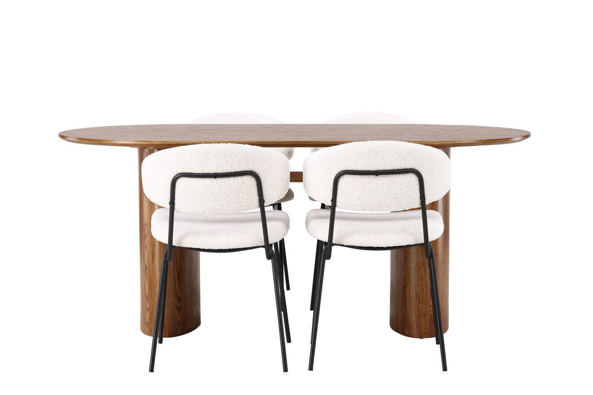 Isolde Esszimmerset + Chico 180cm/4St. in Natur / Weiss präsentiert im Onlineshop von KAQTU Design AG. Esszimmerset ist von Venture Home