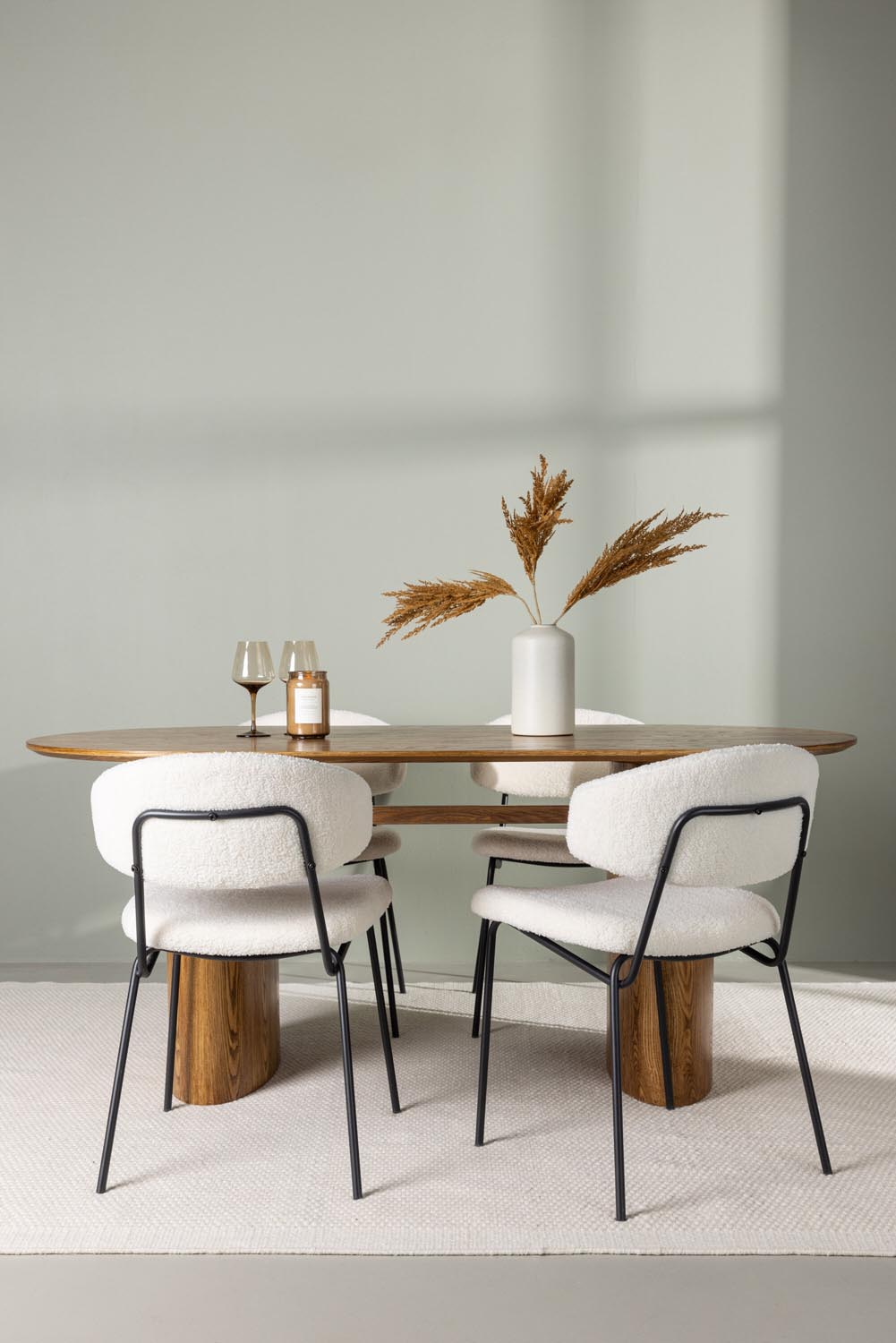 Isolde Esszimmerset + Chico 180cm/4St. in Natur / Weiss präsentiert im Onlineshop von KAQTU Design AG. Esszimmerset ist von Venture Home