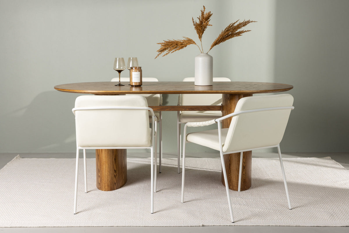 Isolde Esszimmerset + Tvist 180cm/4St. in Natur / Beige präsentiert im Onlineshop von KAQTU Design AG. Esszimmerset ist von Venture Home