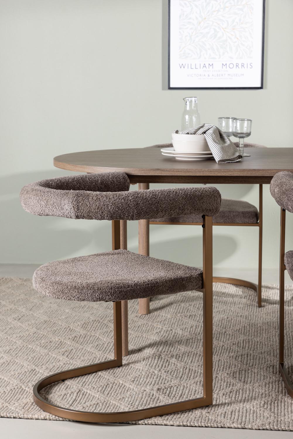 Esszimmer Set Andy mit Stühlen Morning in Natur/Braun/Grau präsentiert im Onlineshop von KAQTU Design AG. Esszimmerset ist von Venture Home