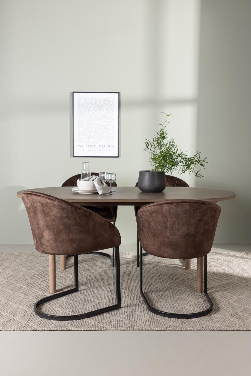 Andy Esszimmerset + Evening 180cm/4St. in Schwarz Braun präsentiert im Onlineshop von KAQTU Design AG. Esszimmerset ist von Venture Home
