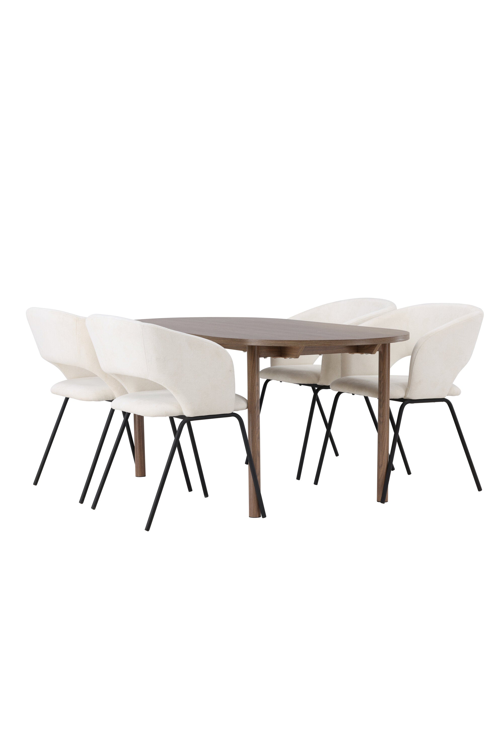 Andy Esszimmerset + Day 180cm/4St. in Schwarz, gebrochenes Weiss präsentiert im Onlineshop von KAQTU Design AG. Esszimmerset ist von Venture Home