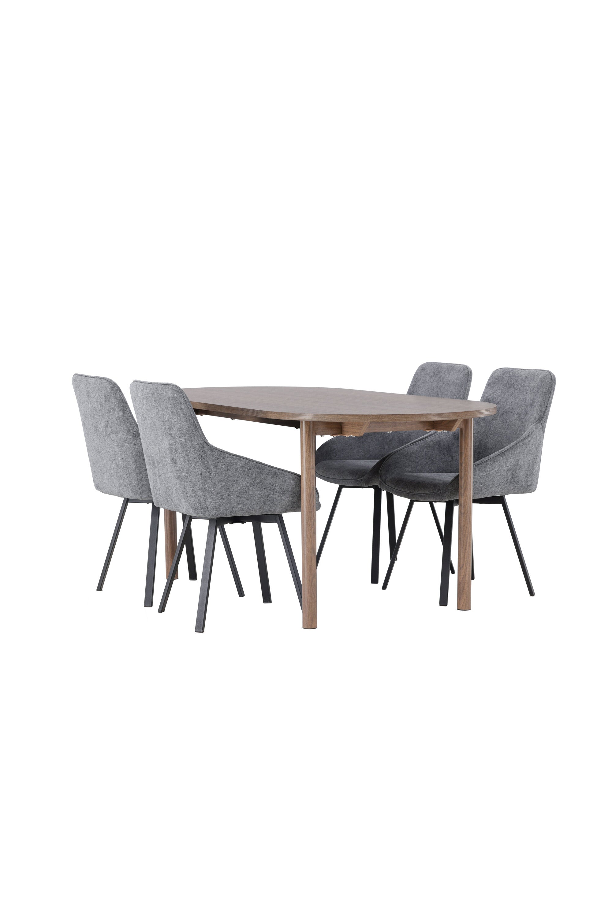 Andy Esszimmerset + Rosie 180cm/4St. in Schwarzgrau präsentiert im Onlineshop von KAQTU Design AG. Esszimmerset ist von Venture Home