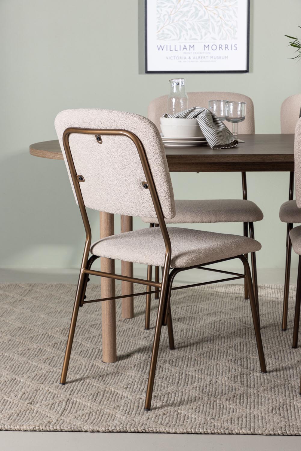 Andy Esszimmerset + Seda 180cm/4St. in Beige, Braun präsentiert im Onlineshop von KAQTU Design AG. Esszimmerset ist von Venture Home