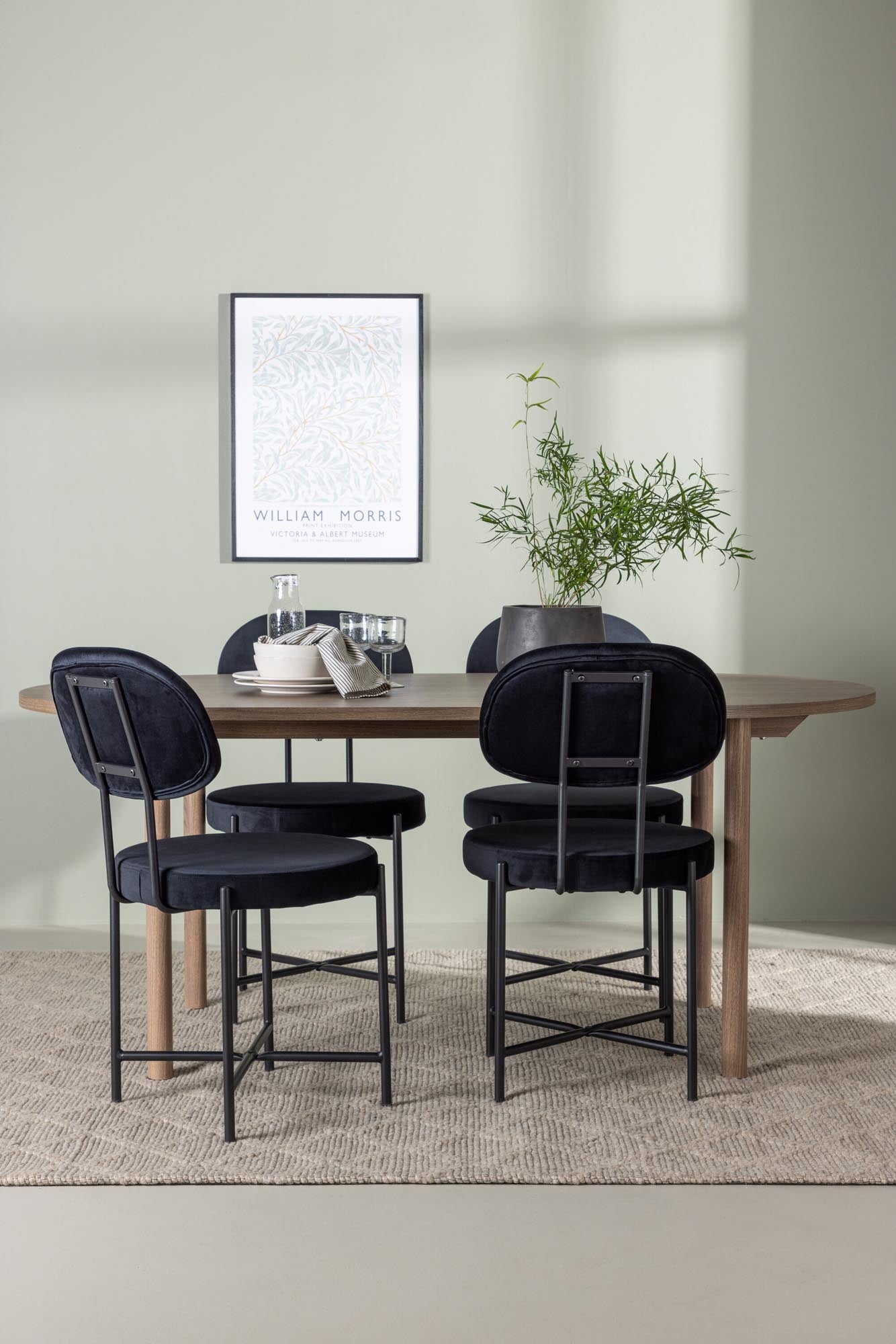 Elegantes Andy Esszimmerset mit Stella Tisch, 180cm, 4 Stühle.