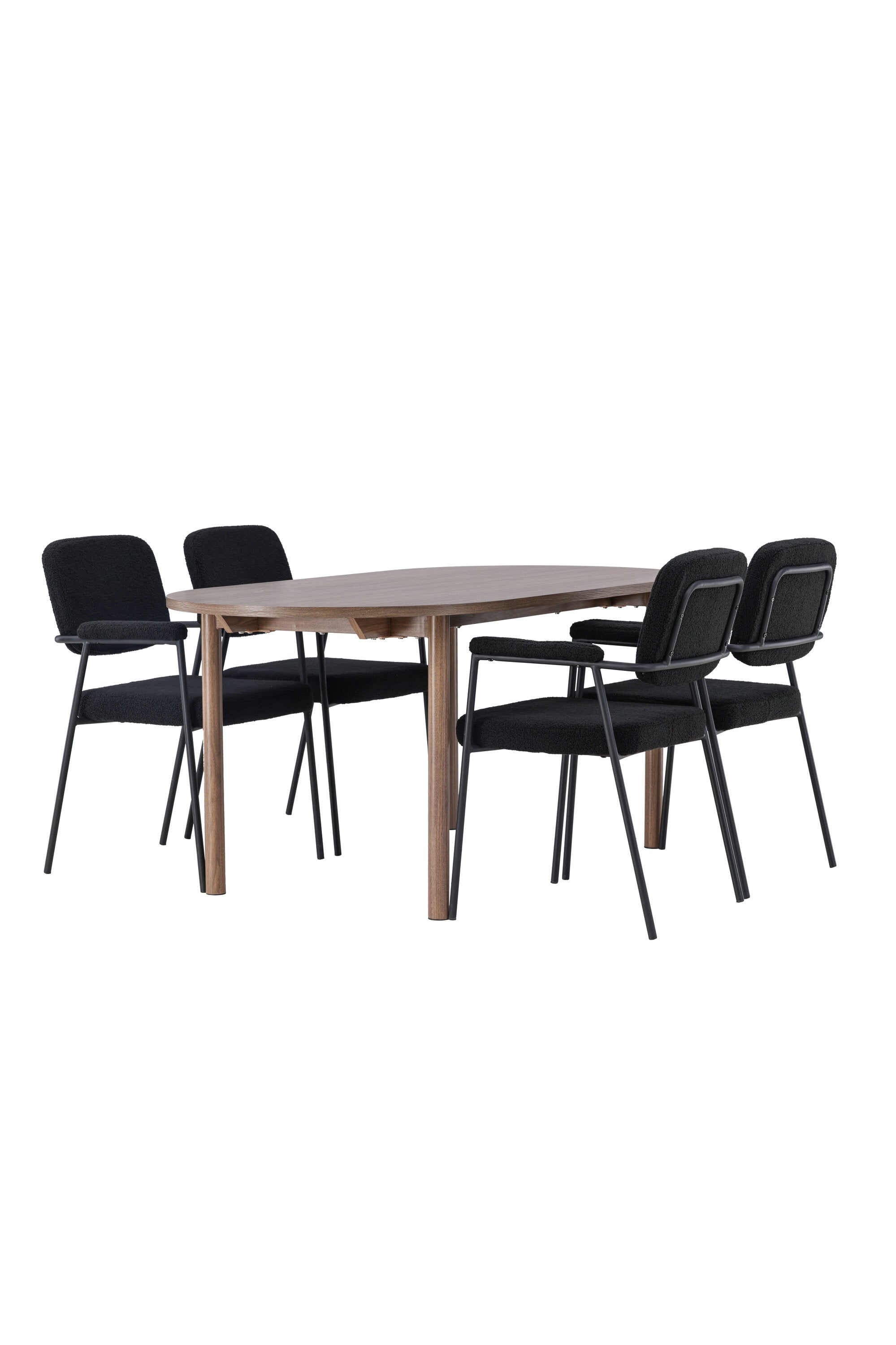 Andy Esszimmerset + Yesterday 180cm/4St. in Schwarz präsentiert im Onlineshop von KAQTU Design AG. Esszimmerset ist von Venture Home