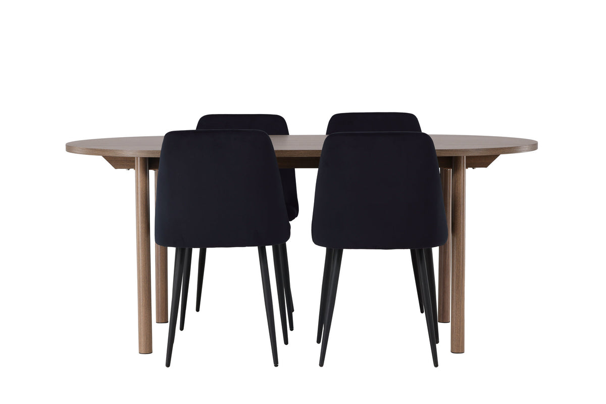 Andy Esszimmerset + Night 180cm/4St. in Schwarz präsentiert im Onlineshop von KAQTU Design AG. Esszimmerset ist von Venture Home