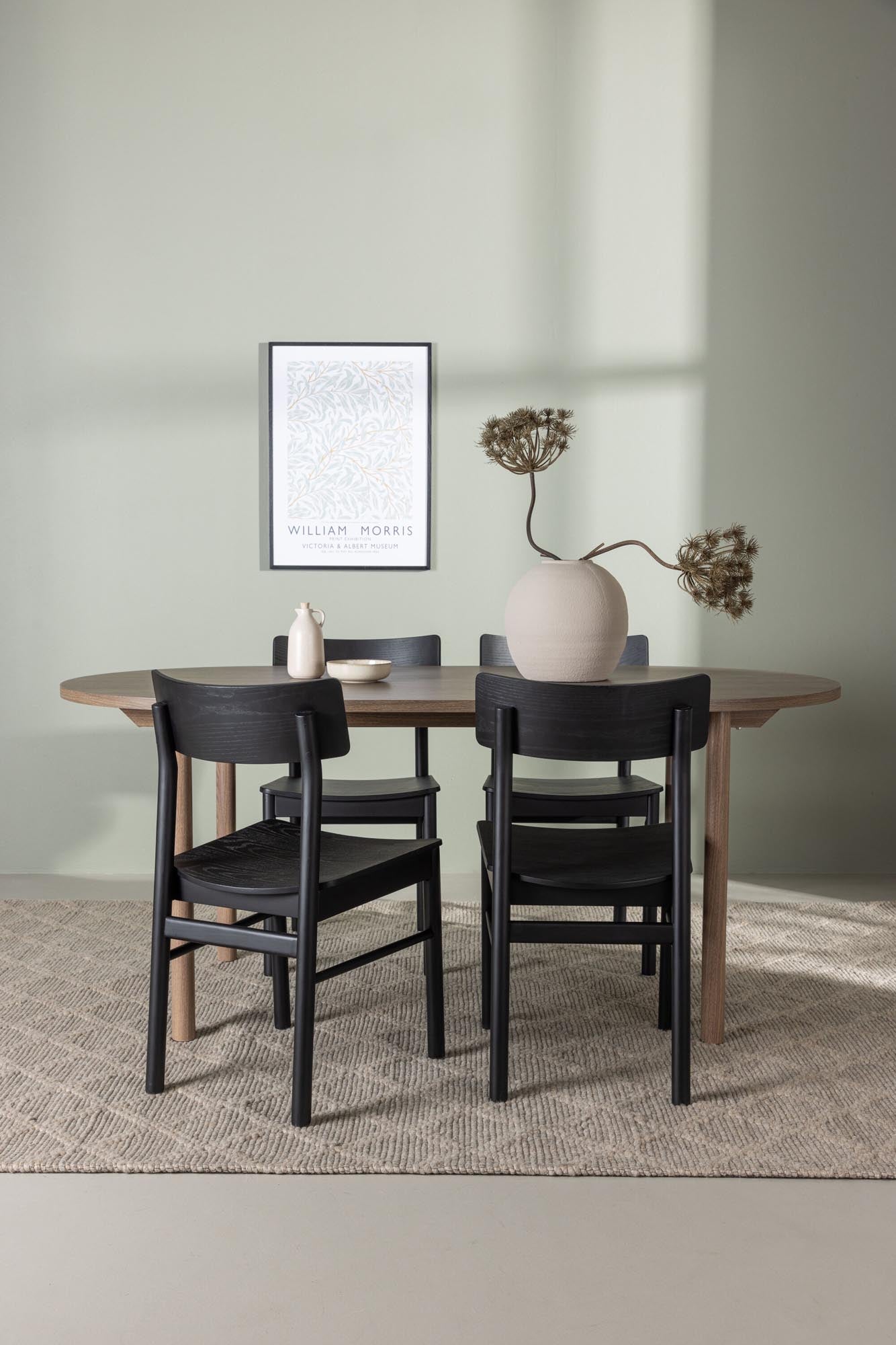 Elegantes Andy Esszimmerset mit 4 Stühlen, 180cm, von Venture Home.