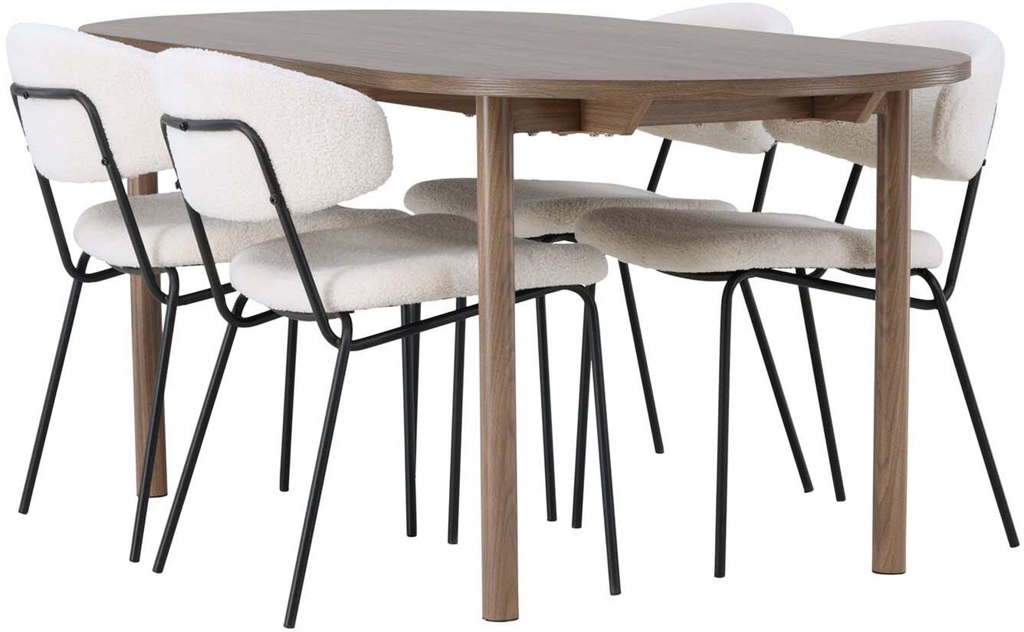 Venture Home Andy Esszimmerset: 180cm Tisch & 4 Stühle, modern & chic.