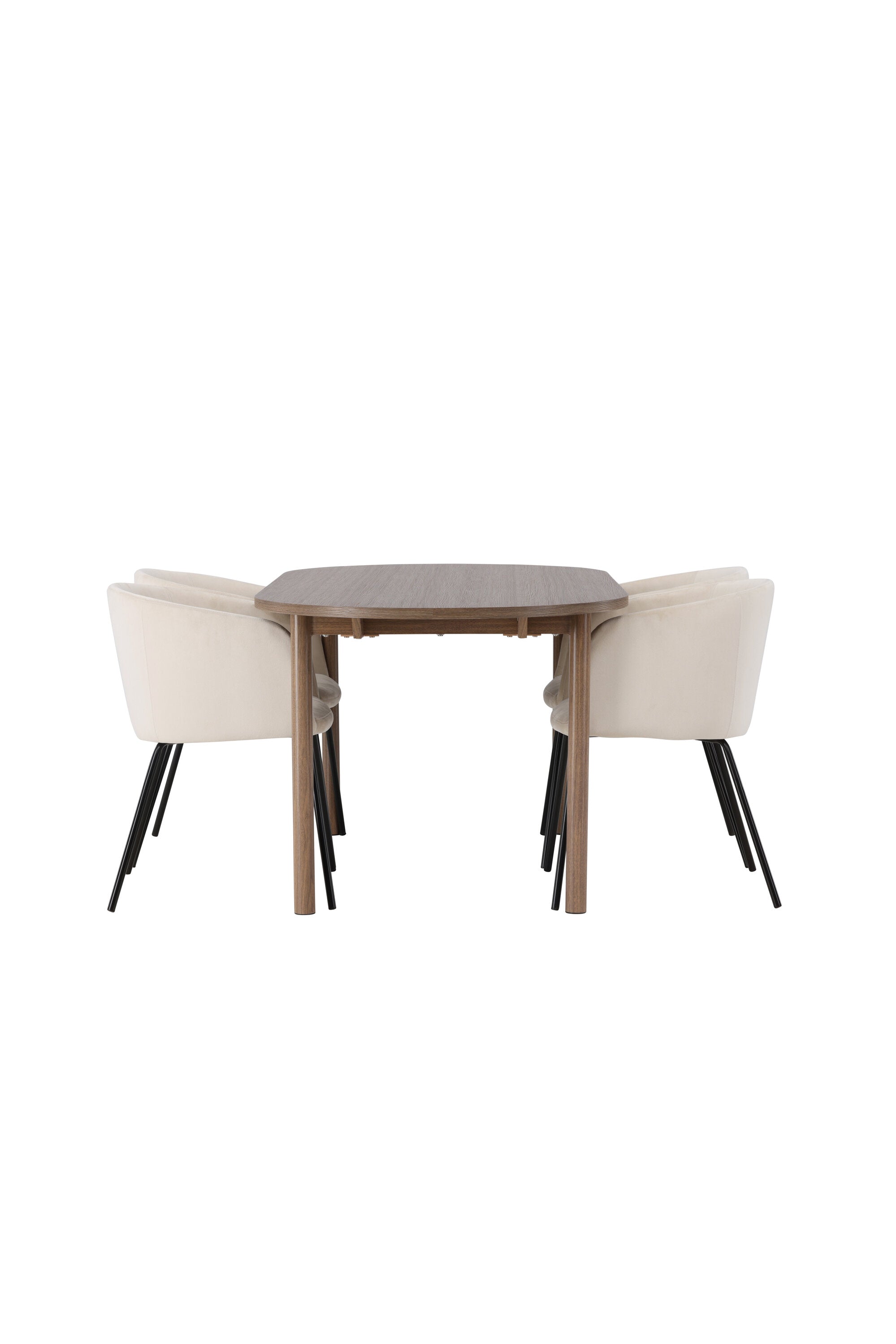 Andy Esszimmerset + Berit 180cm/4St. in Beige, Schwarz präsentiert im Onlineshop von KAQTU Design AG. Esszimmerset ist von Venture Home