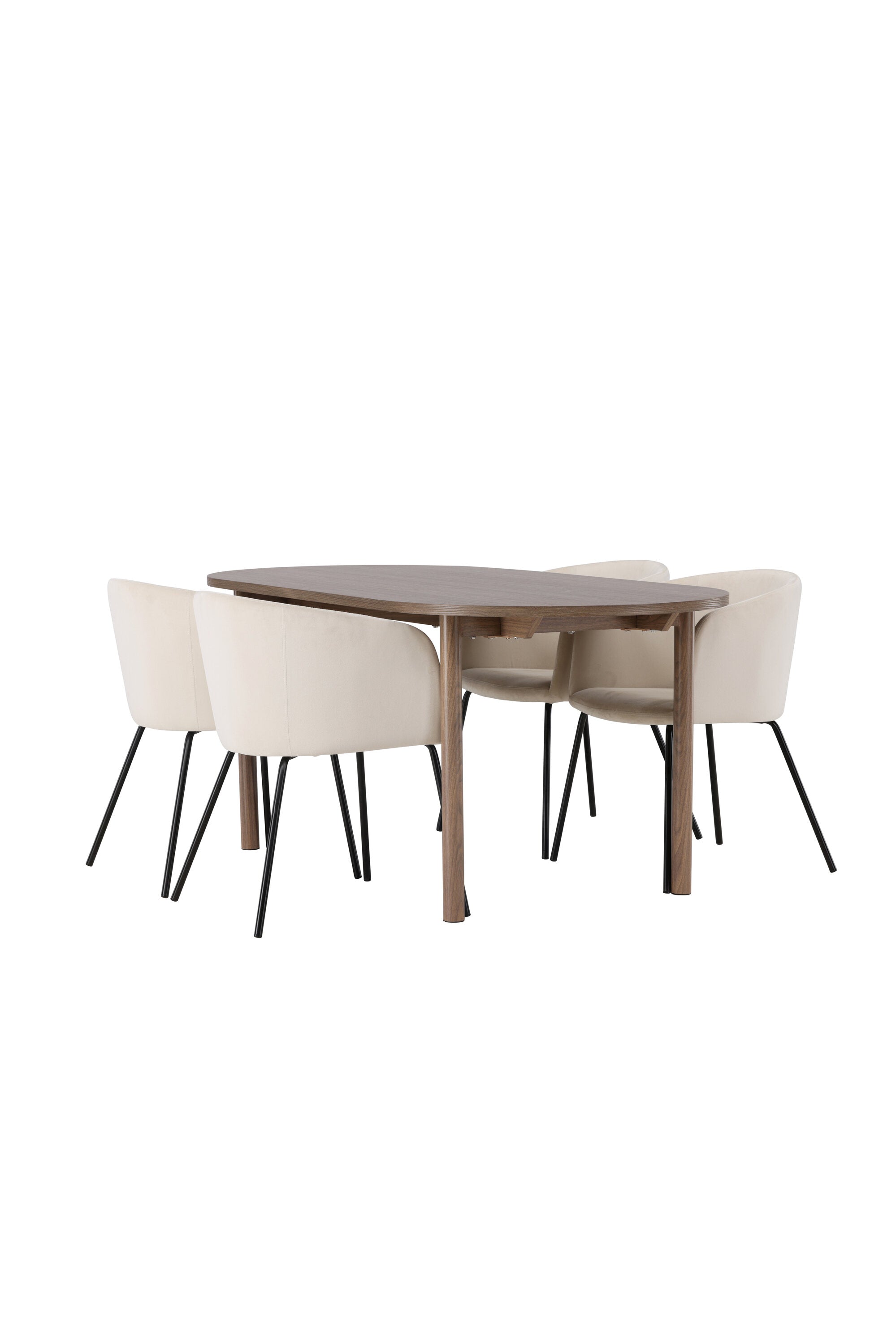 Andy Esszimmerset + Berit 180cm/4St. in Beige, Schwarz präsentiert im Onlineshop von KAQTU Design AG. Esszimmerset ist von Venture Home