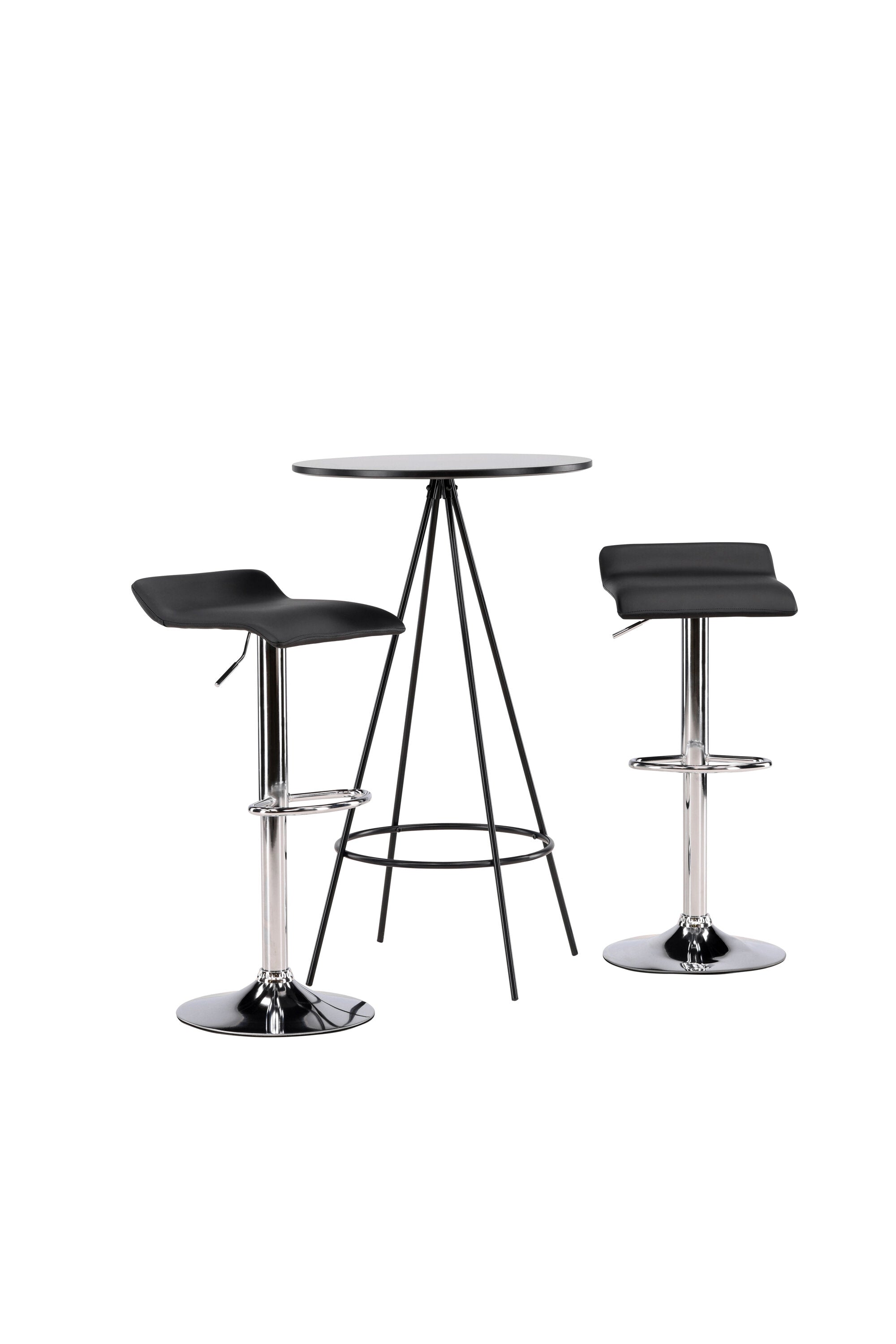 Barset Bistro + Jonna ⌀60cm/2St. in Schwarzes Silber präsentiert im Onlineshop von KAQTU Design AG. Bartischset ist von Venture Home
