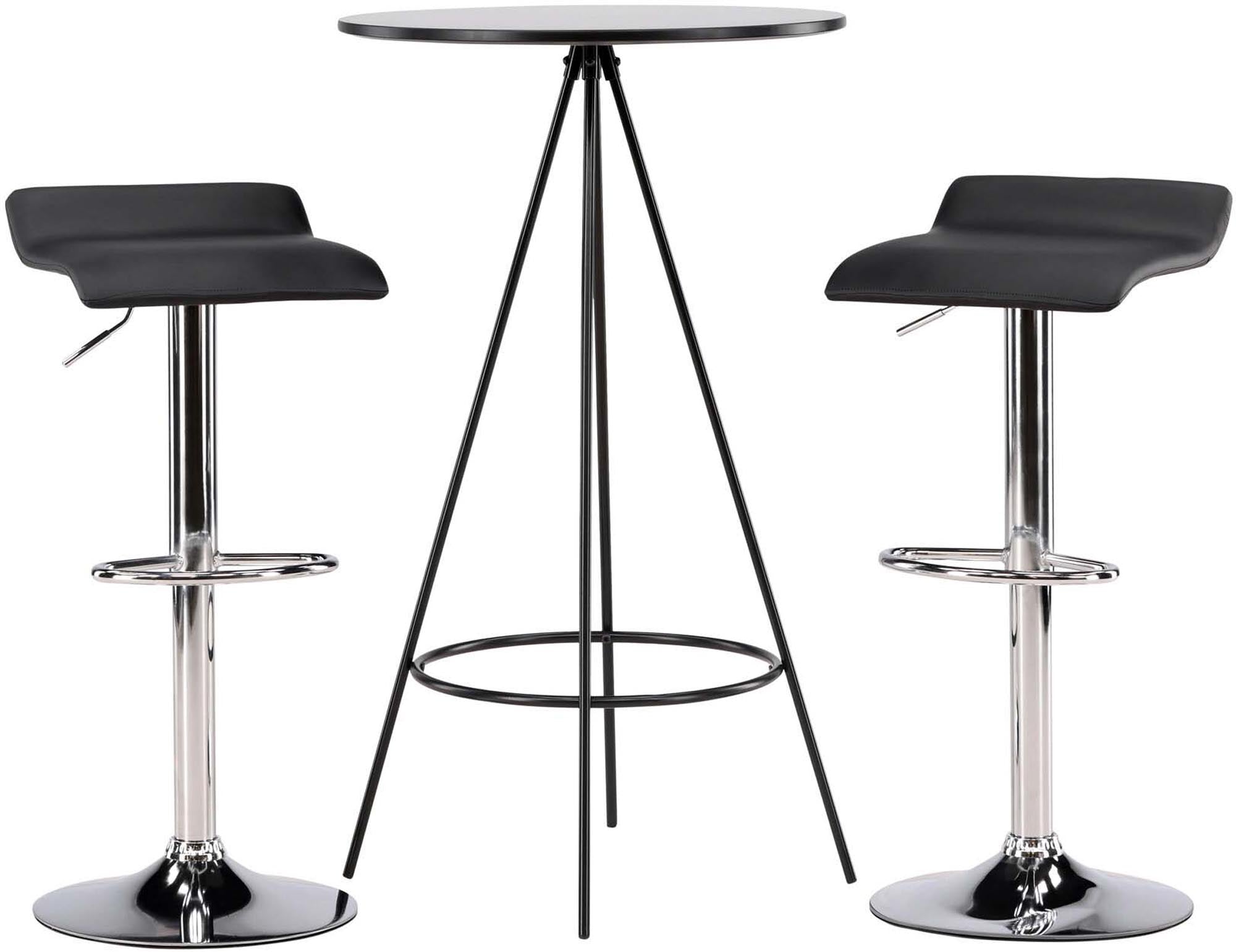 Stylisches Barset Bistro + Jonna von Venture Home: Rundtisch mit 60 cm Durchmesser und komfortablen Barhockern für gesellige Momente.