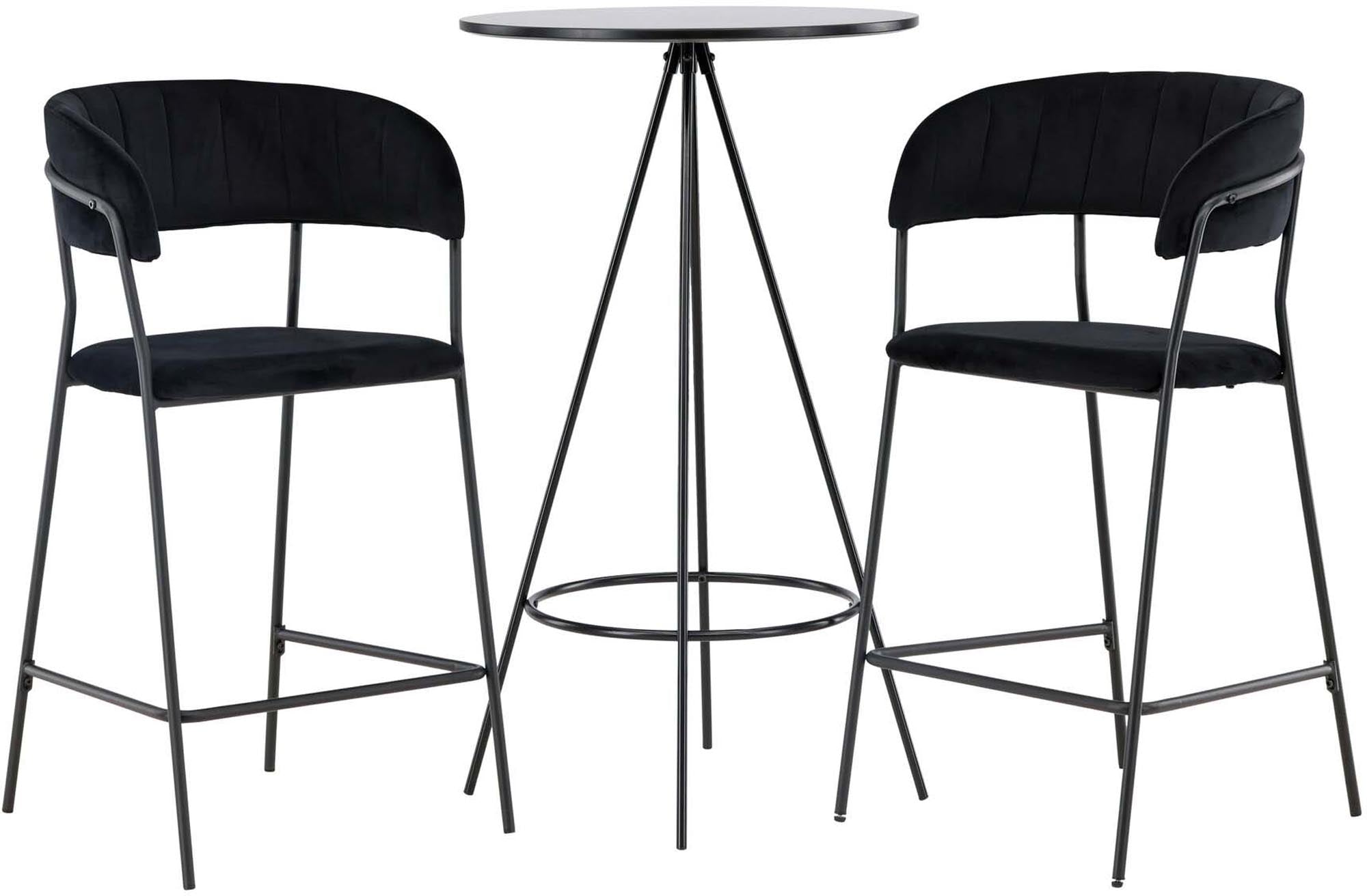 Entdecken Sie das Barset Bistro + Lui von Venture Home: Elegantes skandinavisches Design, ideal für kleine Räume und gesellige Abende.