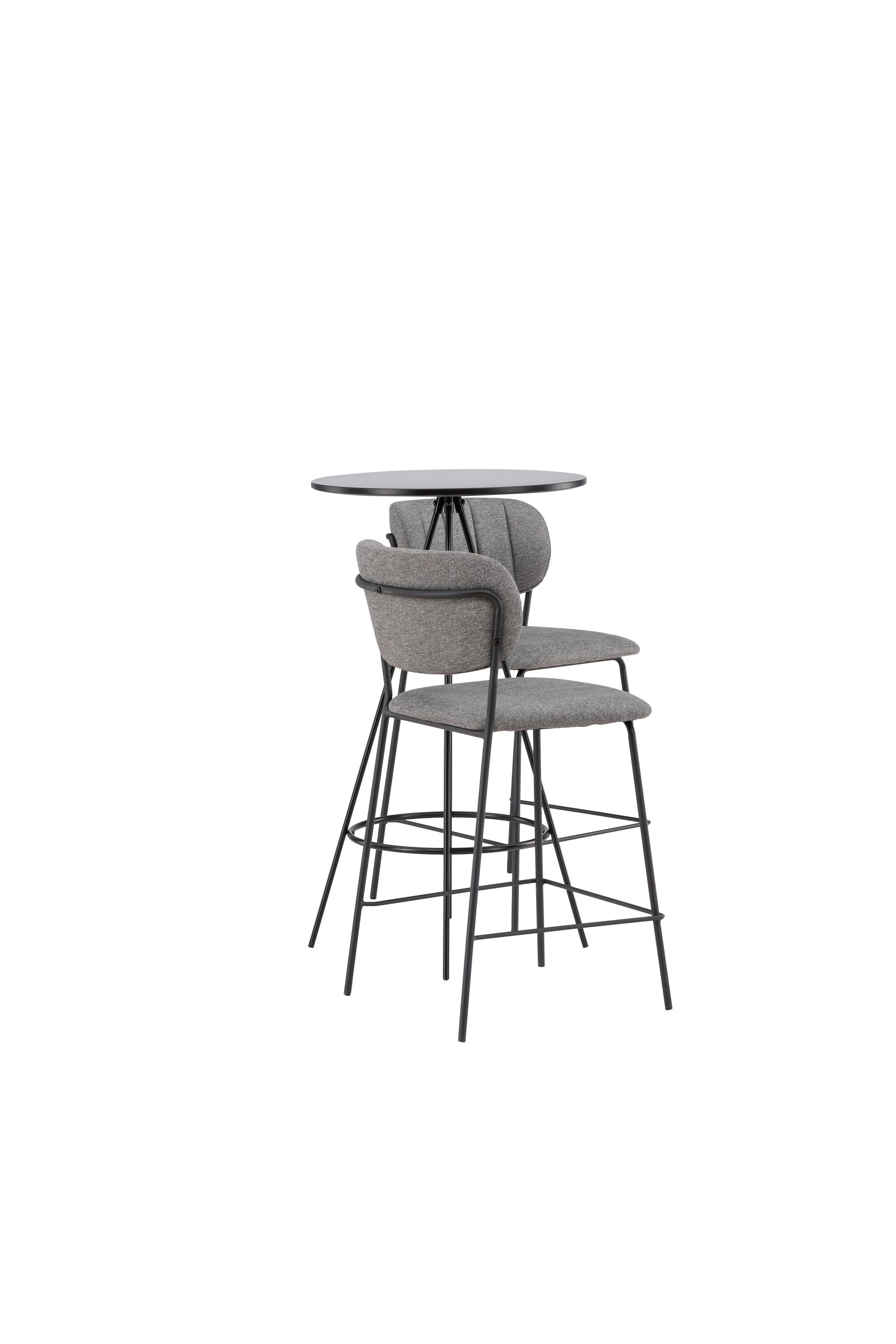 Barset Bistro + Bell ⌀60cm/2St. in Schwarzgrau präsentiert im Onlineshop von KAQTU Design AG. Bartischset ist von Venture Home