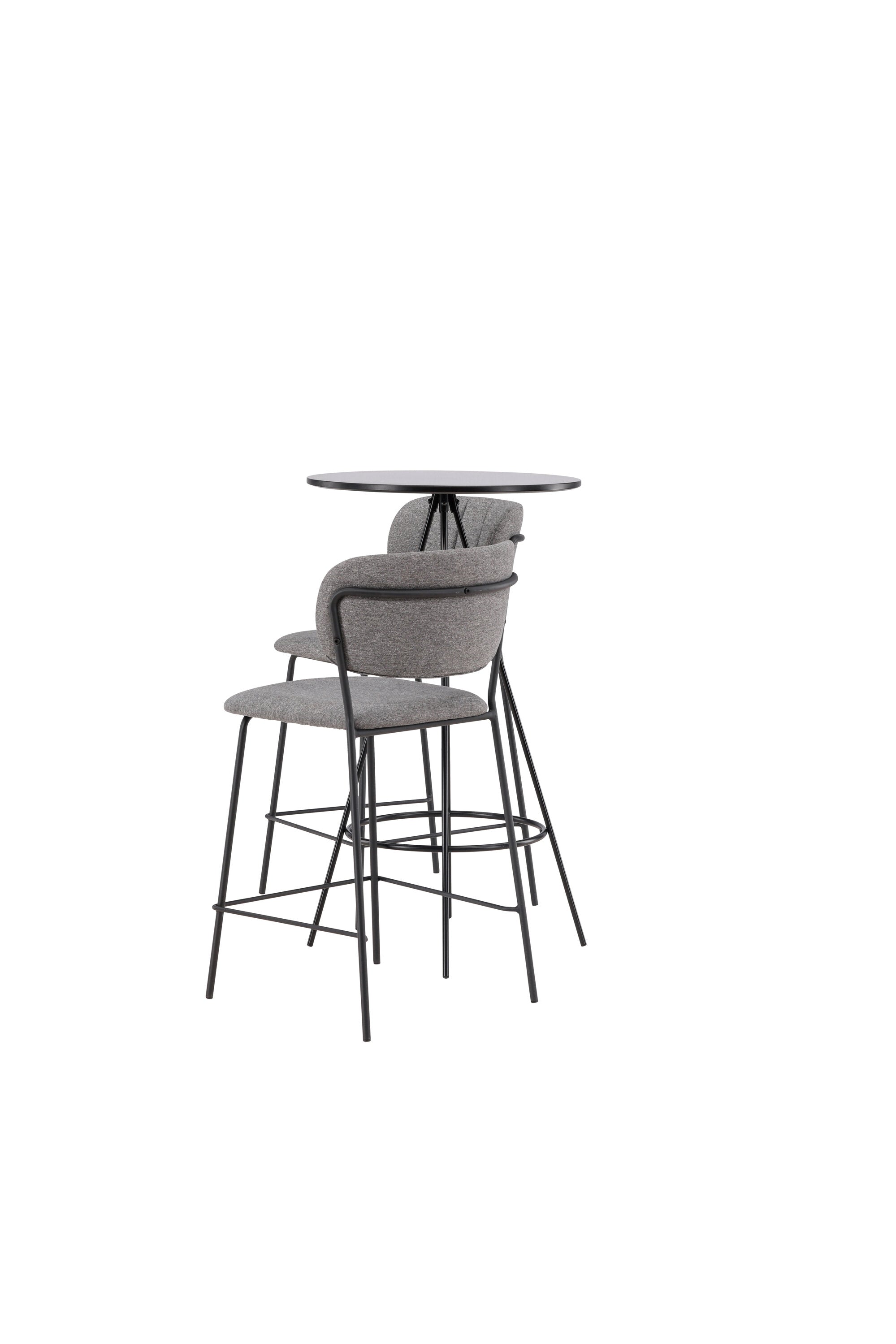 Barset Bistro + Bell ⌀60cm/2St. in Schwarzgrau präsentiert im Onlineshop von KAQTU Design AG. Bartischset ist von Venture Home