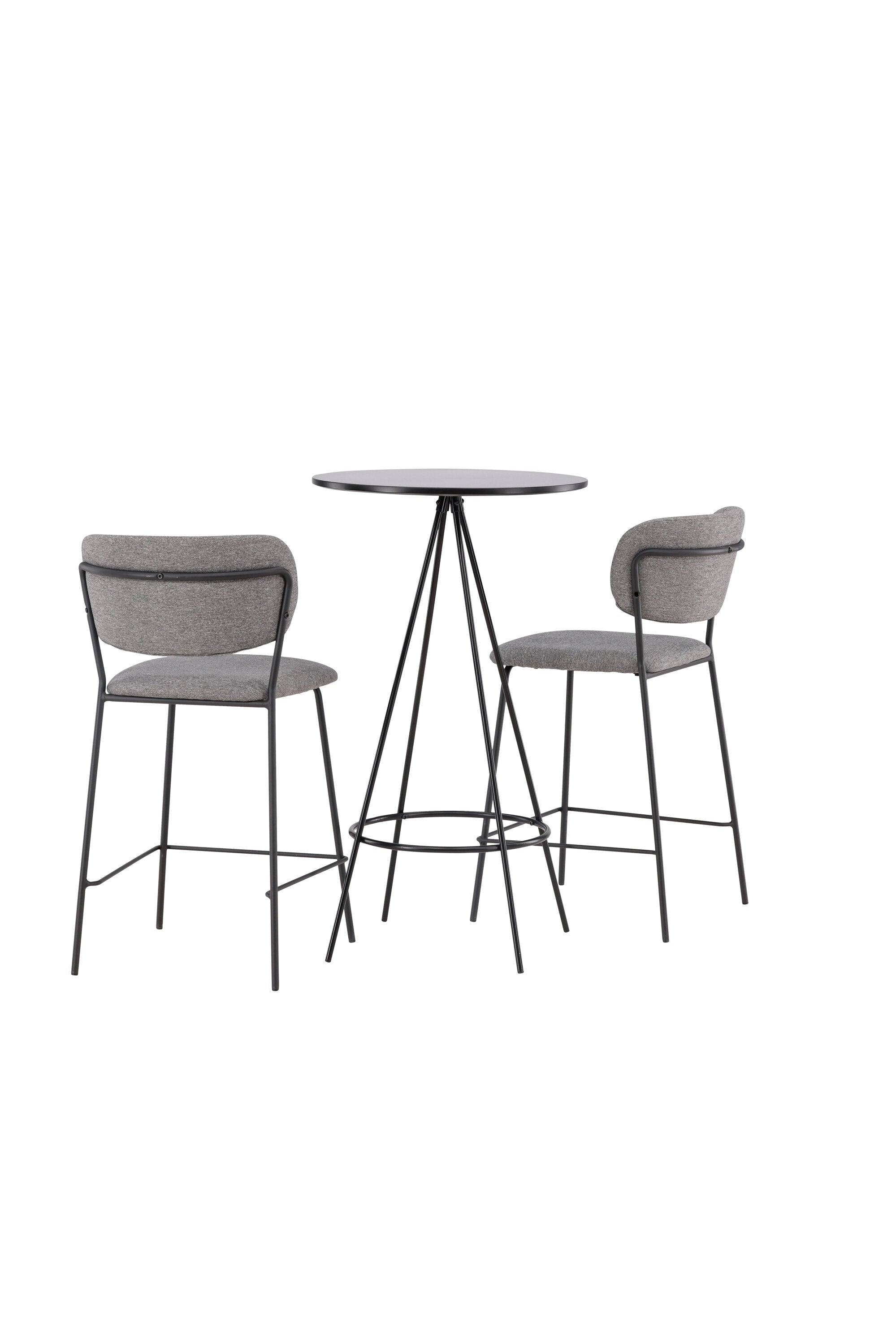 Barset Bistro + Bell ⌀60cm/2St. in Schwarzgrau präsentiert im Onlineshop von KAQTU Design AG. Bartischset ist von Venture Home
