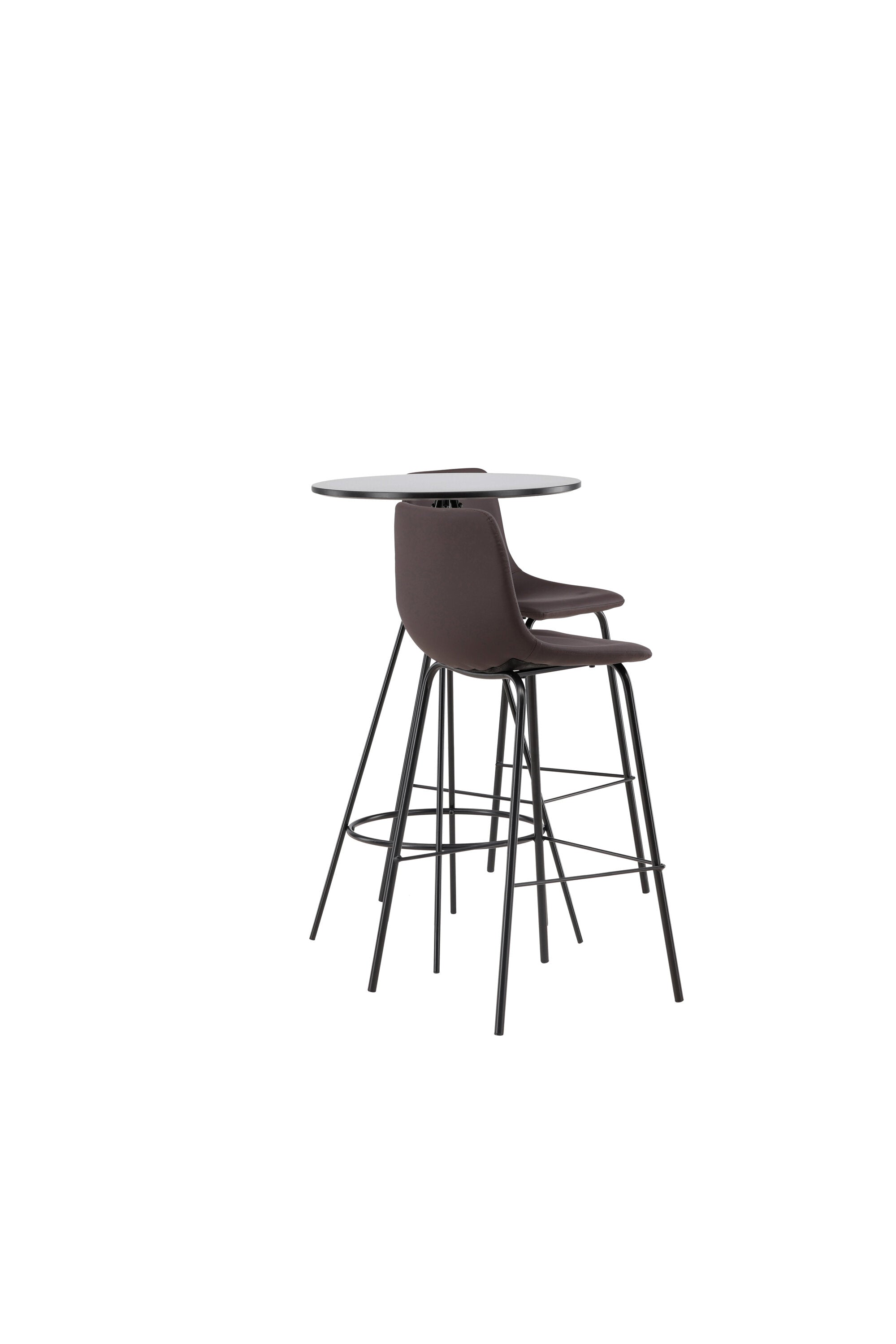 Barset Bistro + Alexi ⌀60cm/2St. in Schwarz Braun präsentiert im Onlineshop von KAQTU Design AG. Bartischset ist von Venture Home