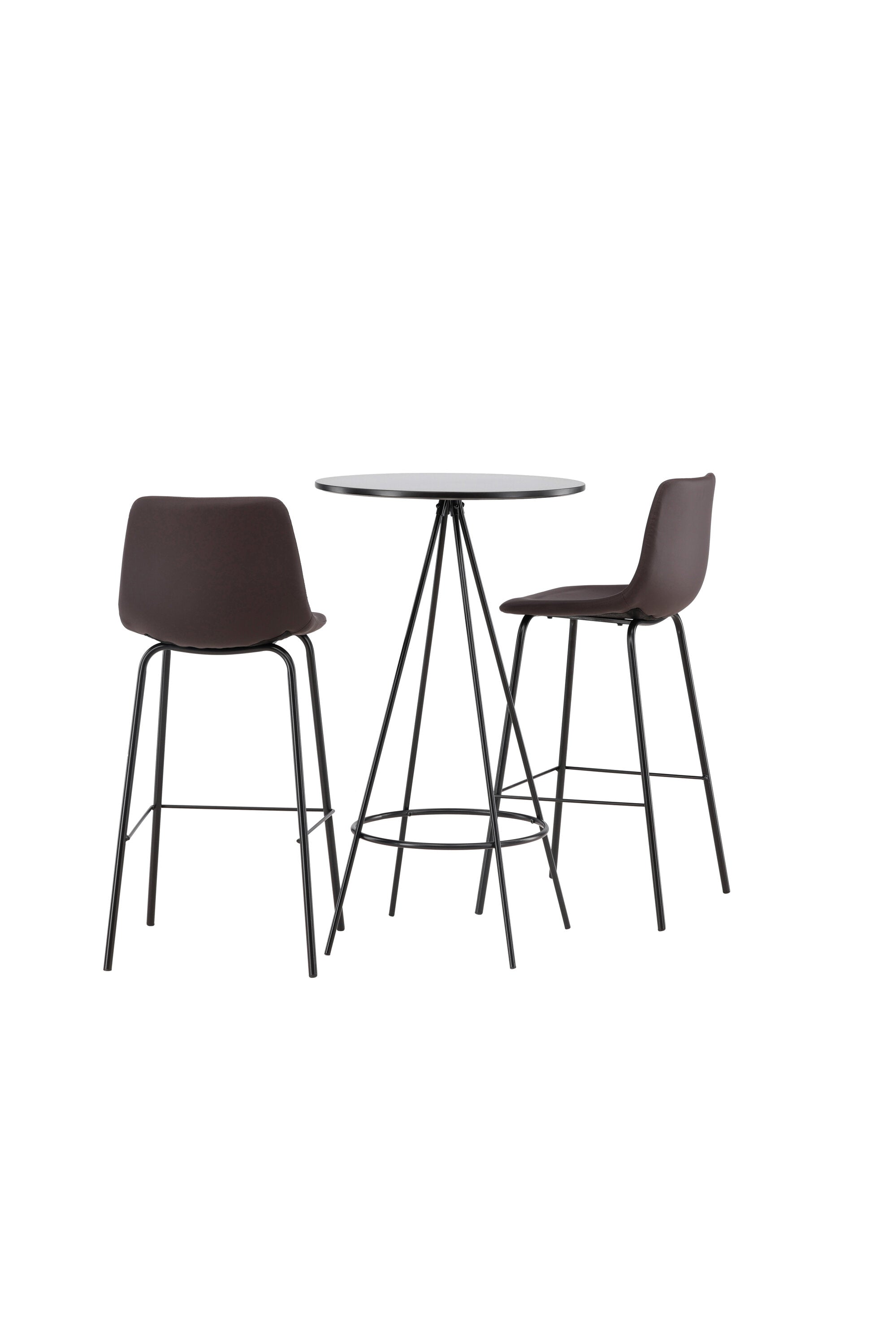 Barset Bistro + Alexi ⌀60cm/2St. in Schwarz Braun präsentiert im Onlineshop von KAQTU Design AG. Bartischset ist von Venture Home