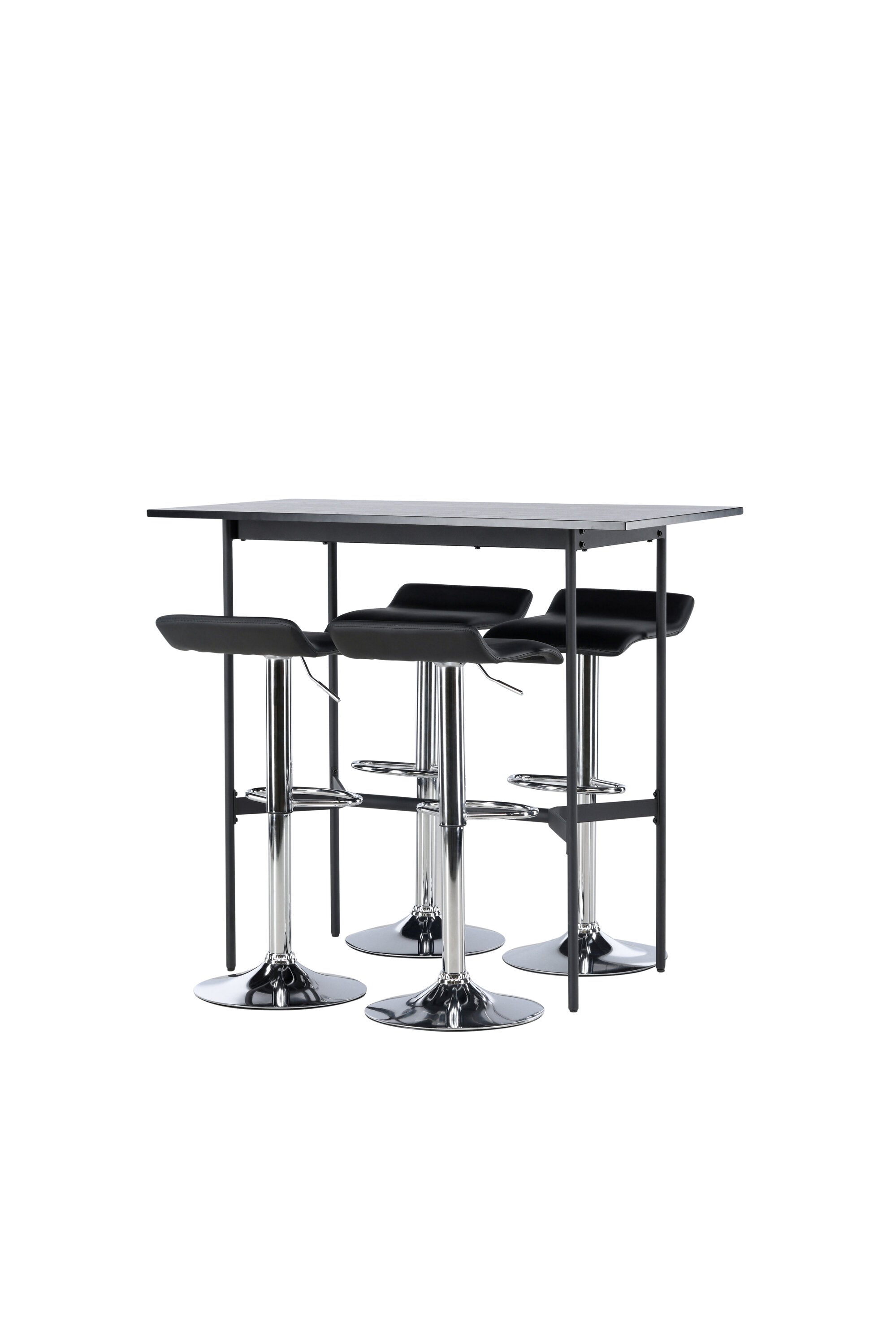Barset Rax + Jonna 120cm/4St. in Schwarzes Silber präsentiert im Onlineshop von KAQTU Design AG. Bartischset ist von Venture Home