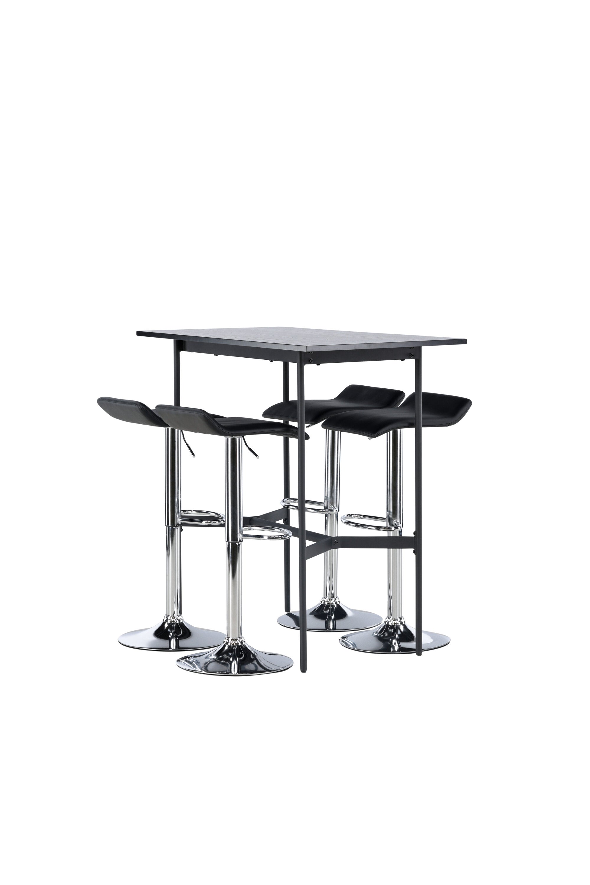 Barset Rax + Jonna 120cm/4St. in Schwarzes Silber präsentiert im Onlineshop von KAQTU Design AG. Bartischset ist von Venture Home