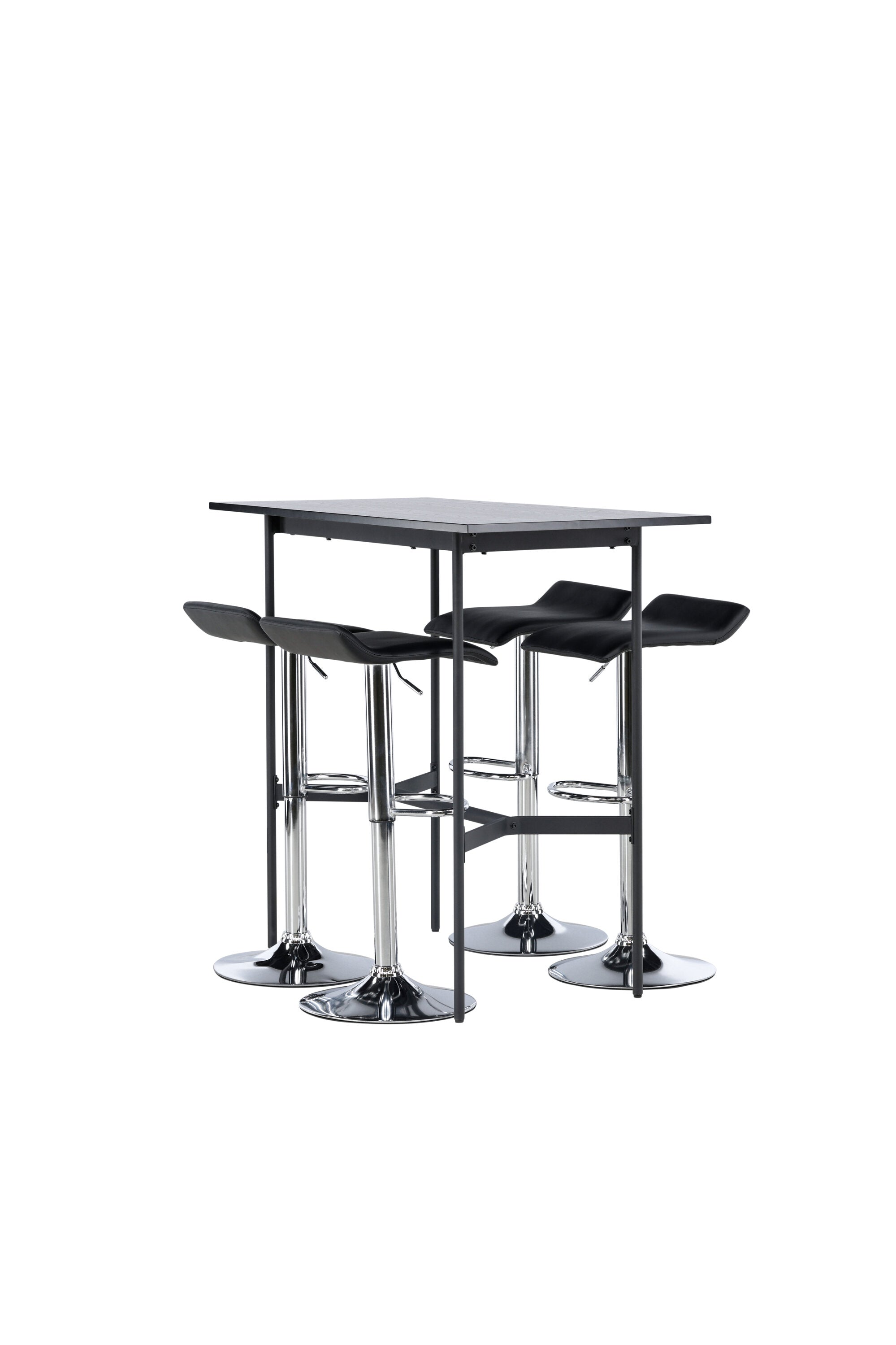 Barset Rax + Jonna 120cm/4St. in Schwarzes Silber präsentiert im Onlineshop von KAQTU Design AG. Bartischset ist von Venture Home