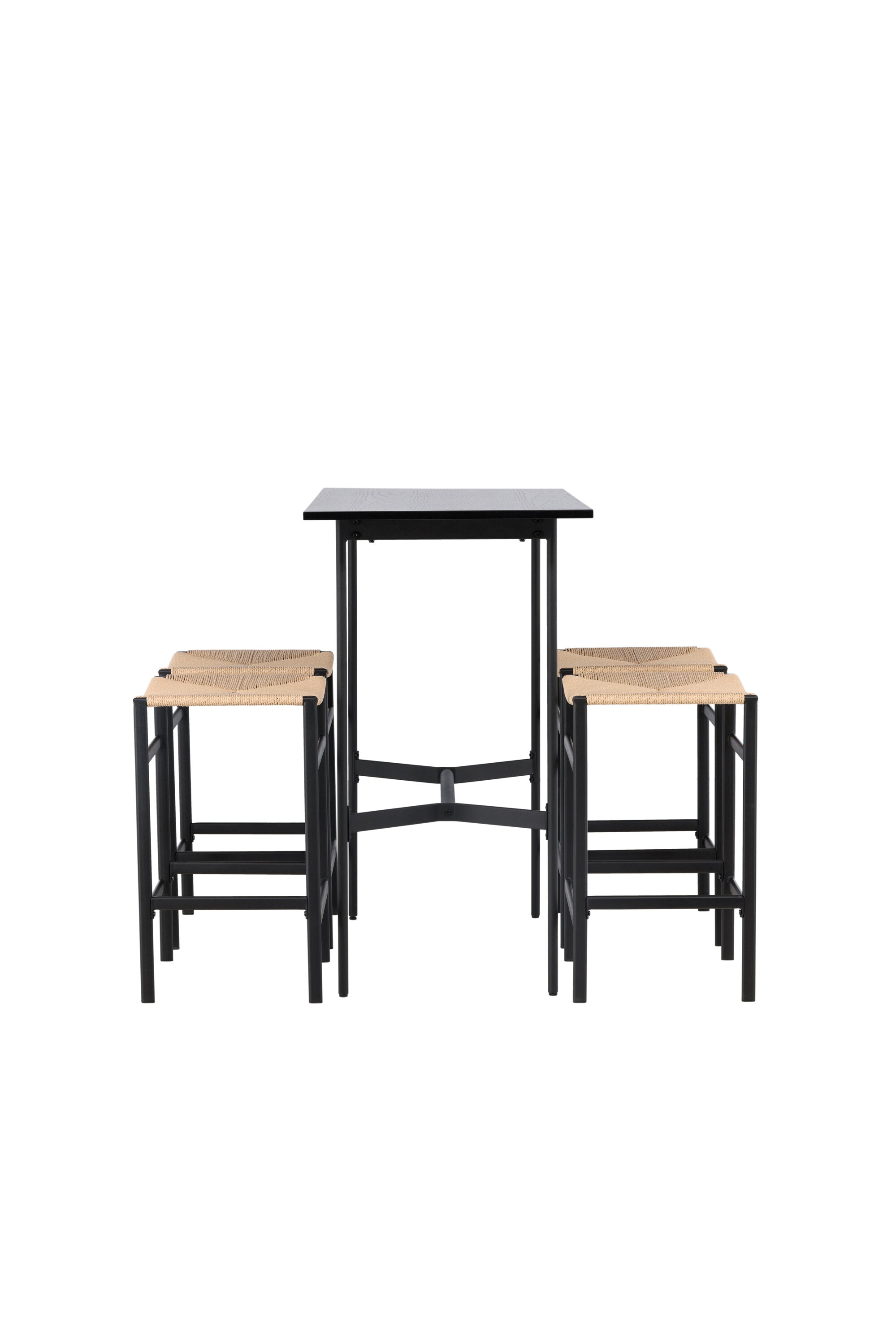 Barset Rax + Polly 120cm/4St. in Schwarz, Natur präsentiert im Onlineshop von KAQTU Design AG. Bartischset ist von Venture Home