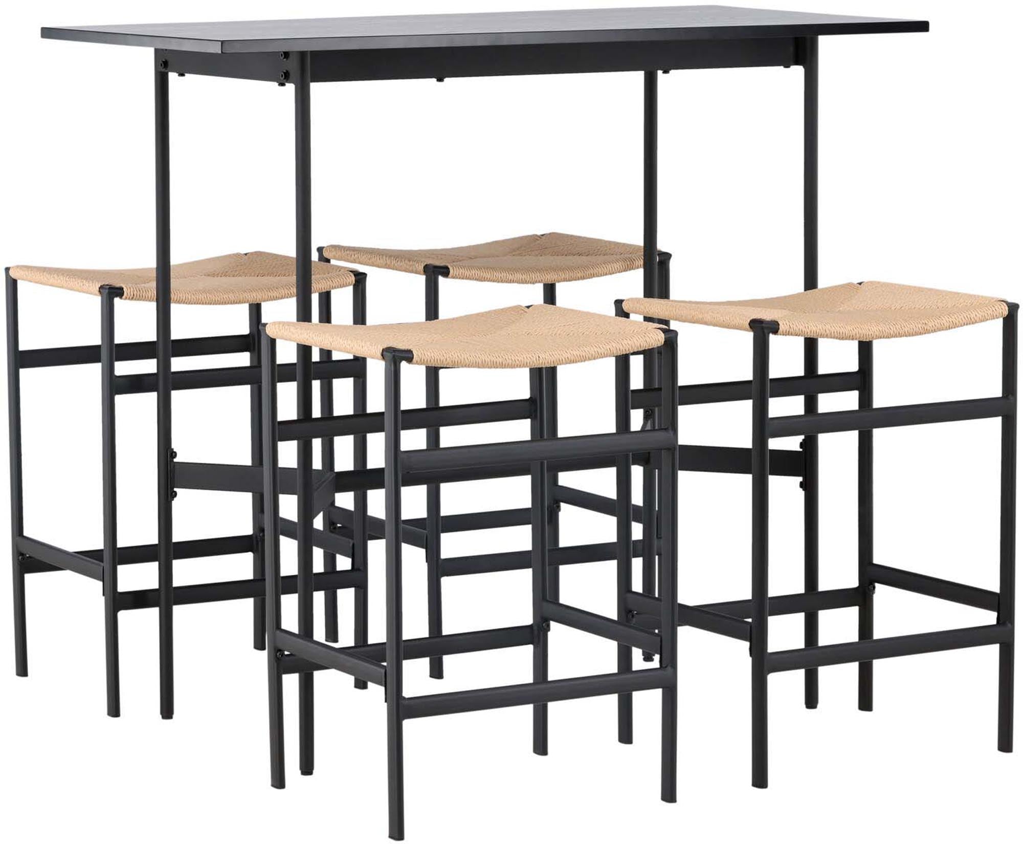 Stilvolles Barset Rax + Polly: Perfekte Kombination aus Bohème- und Industriedesign für gesellige Abende in jedem modernen Zuhause.