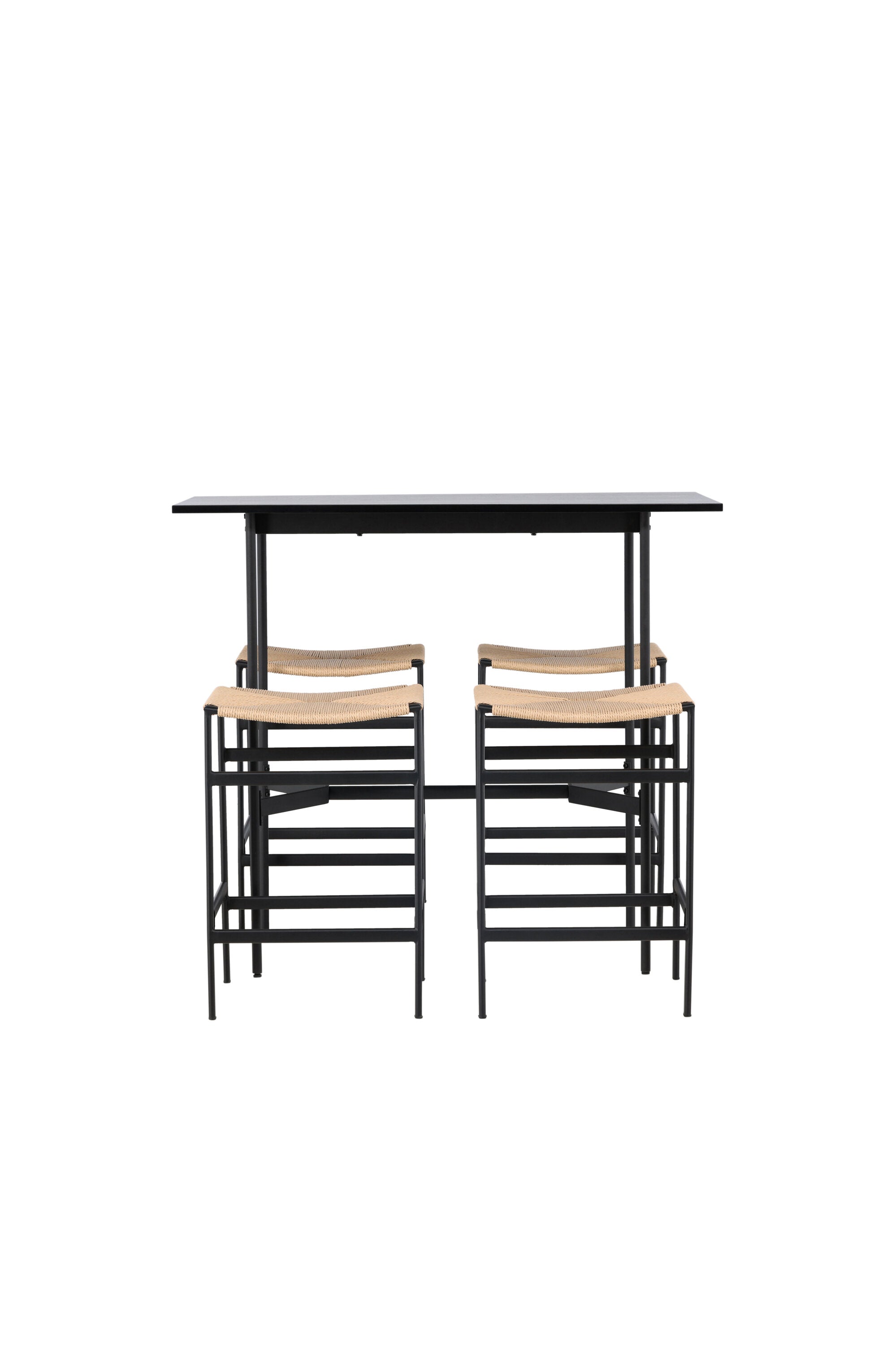 Barset Rax + Polly 120cm/4St. in Schwarz, Natur präsentiert im Onlineshop von KAQTU Design AG. Bartischset ist von Venture Home
