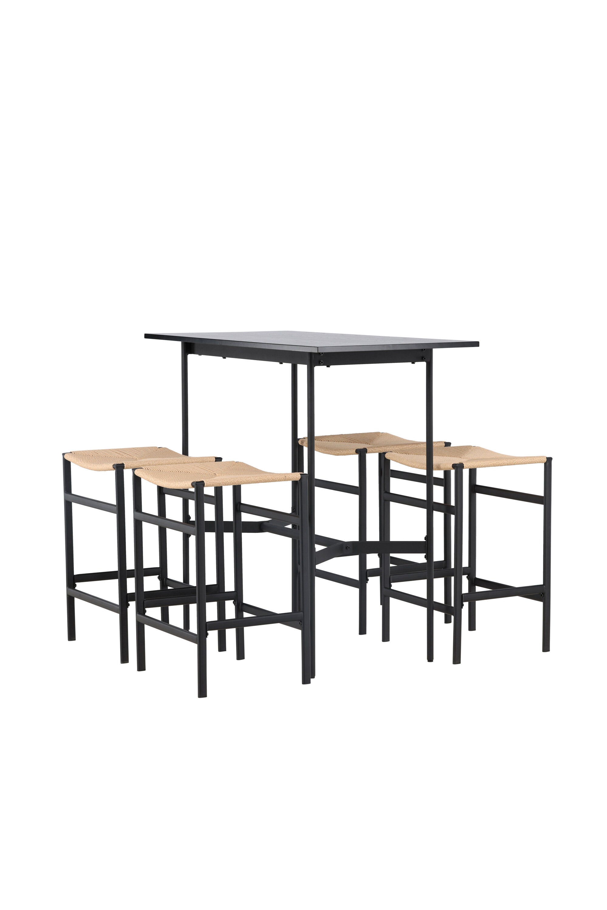Barset Rax + Polly 120cm/4St. in Schwarz, Natur präsentiert im Onlineshop von KAQTU Design AG. Bartischset ist von Venture Home