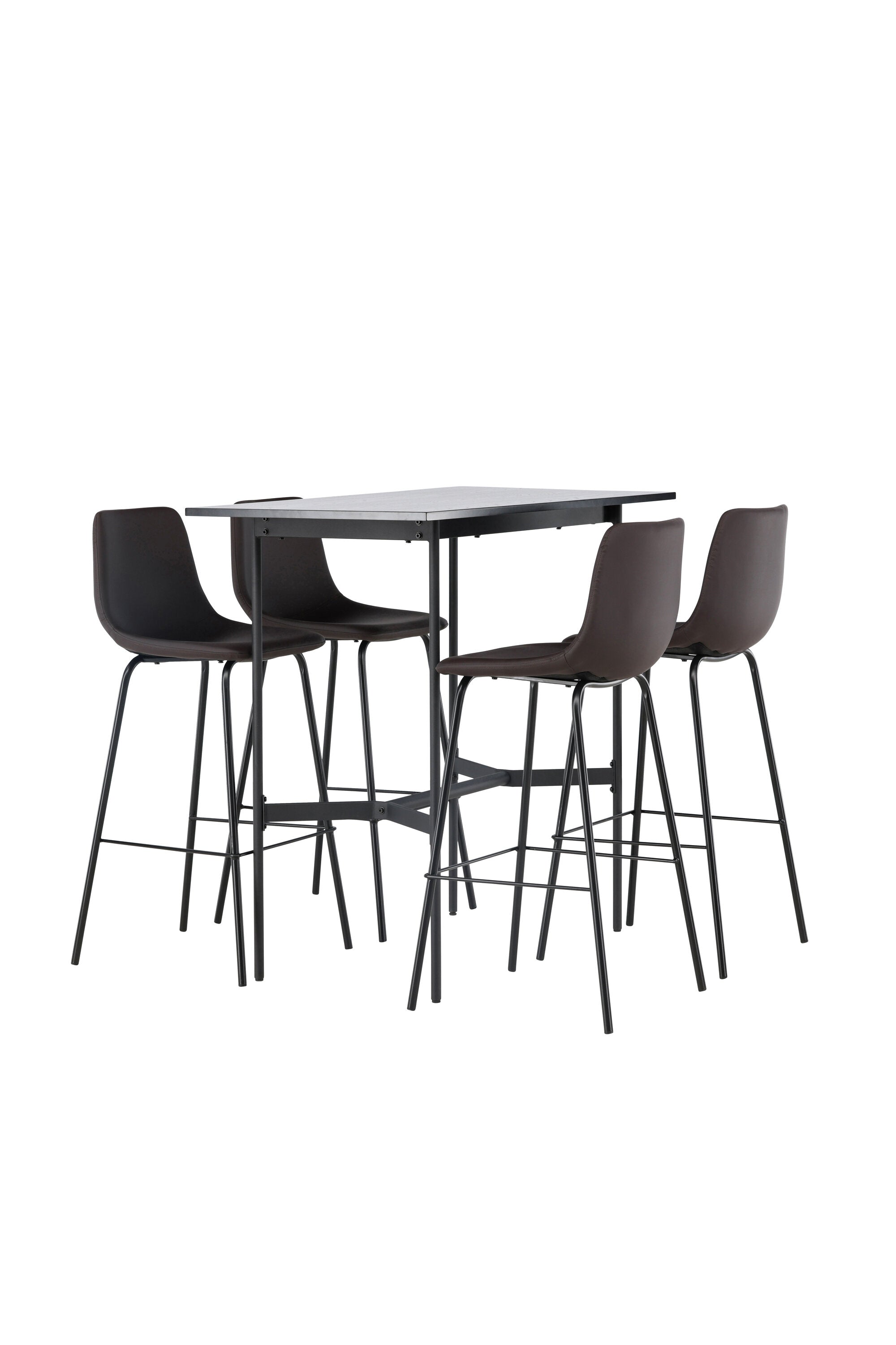 Barset Rax + Alexi 120cm/4St. in Schwarz Braun präsentiert im Onlineshop von KAQTU Design AG. Bartischset ist von Venture Home