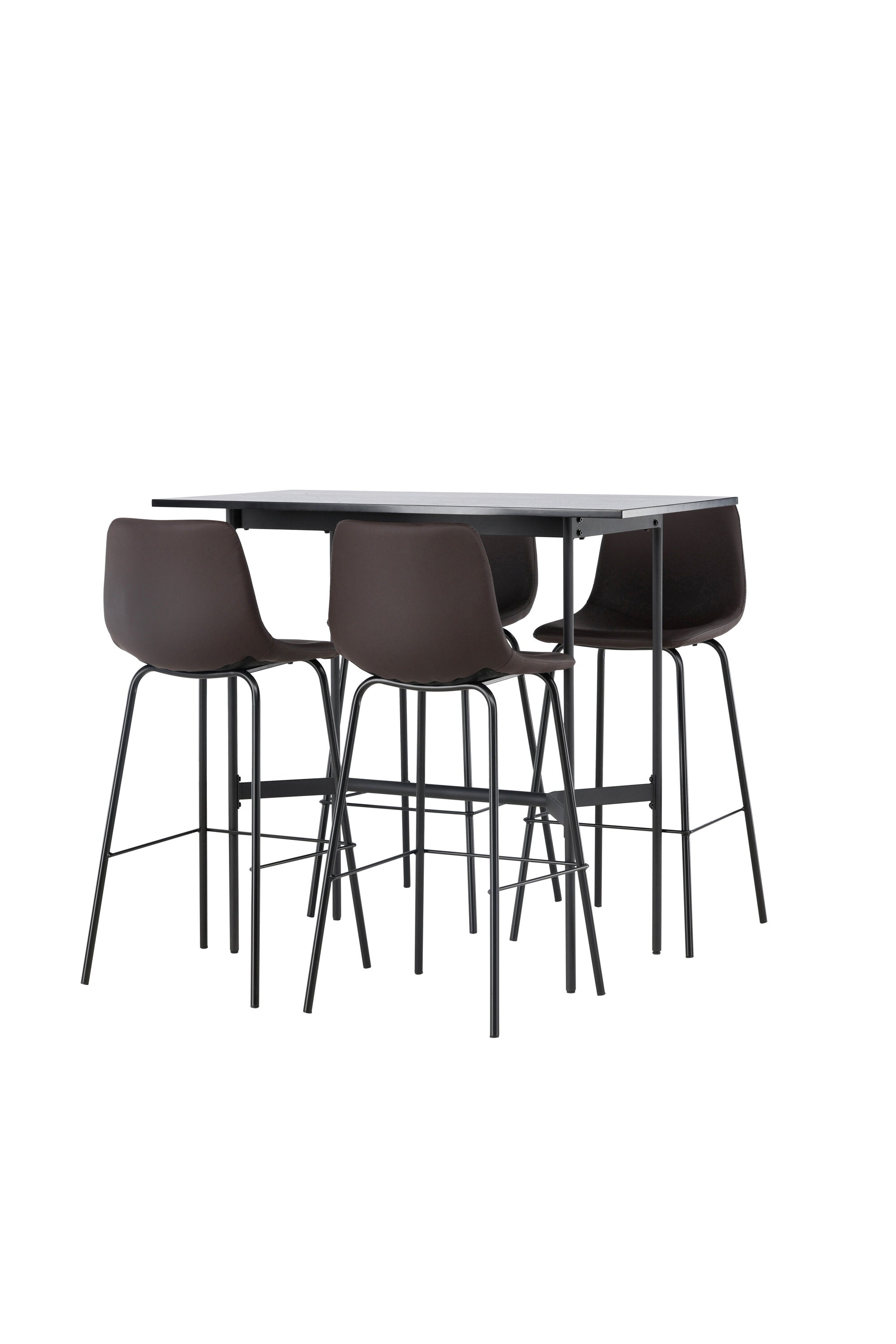Barset Rax + Alexi 120cm/4St. in Schwarz Braun präsentiert im Onlineshop von KAQTU Design AG. Bartischset ist von Venture Home