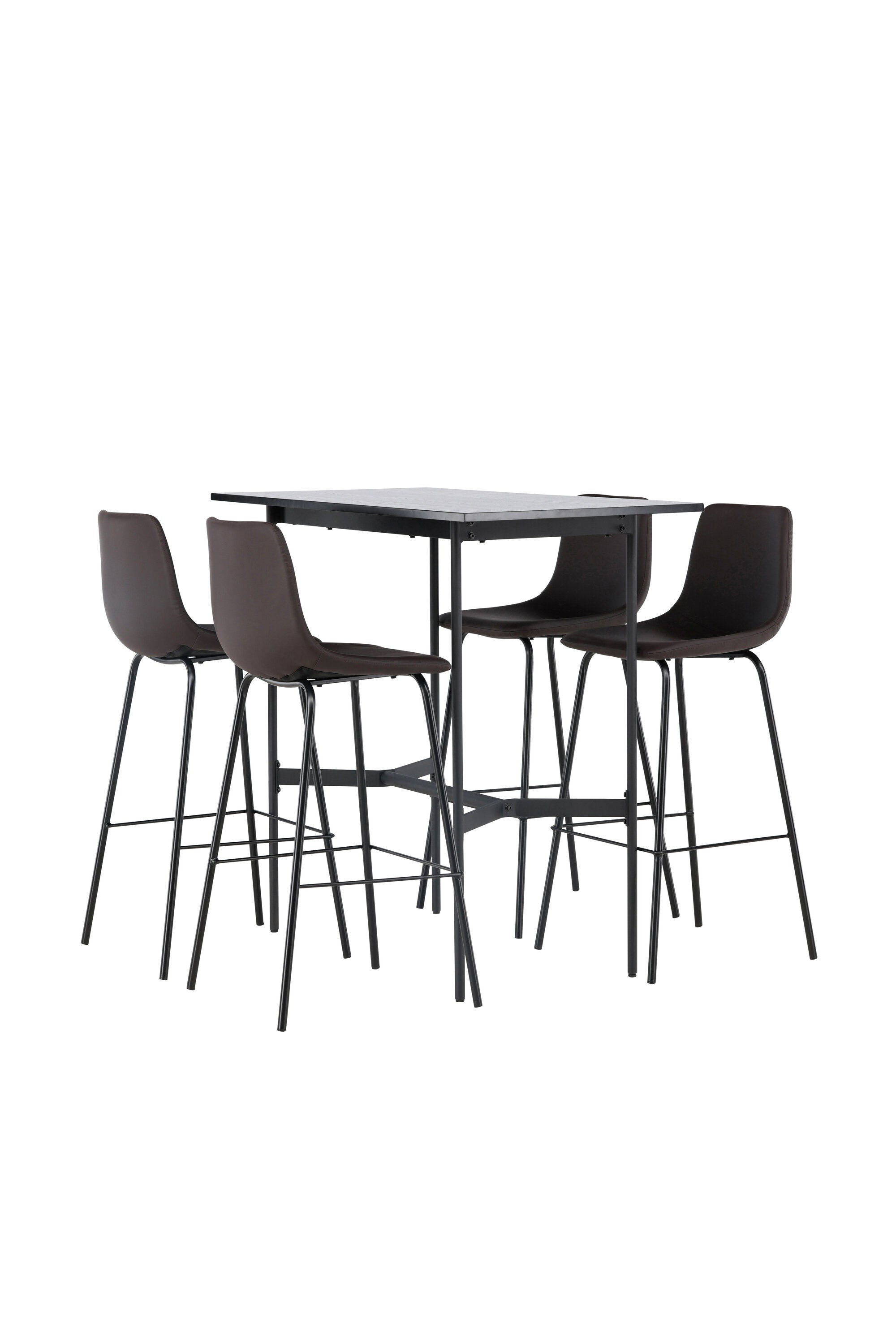 Barset Rax + Alexi 120cm/4St. in Schwarz Braun präsentiert im Onlineshop von KAQTU Design AG. Bartischset ist von Venture Home