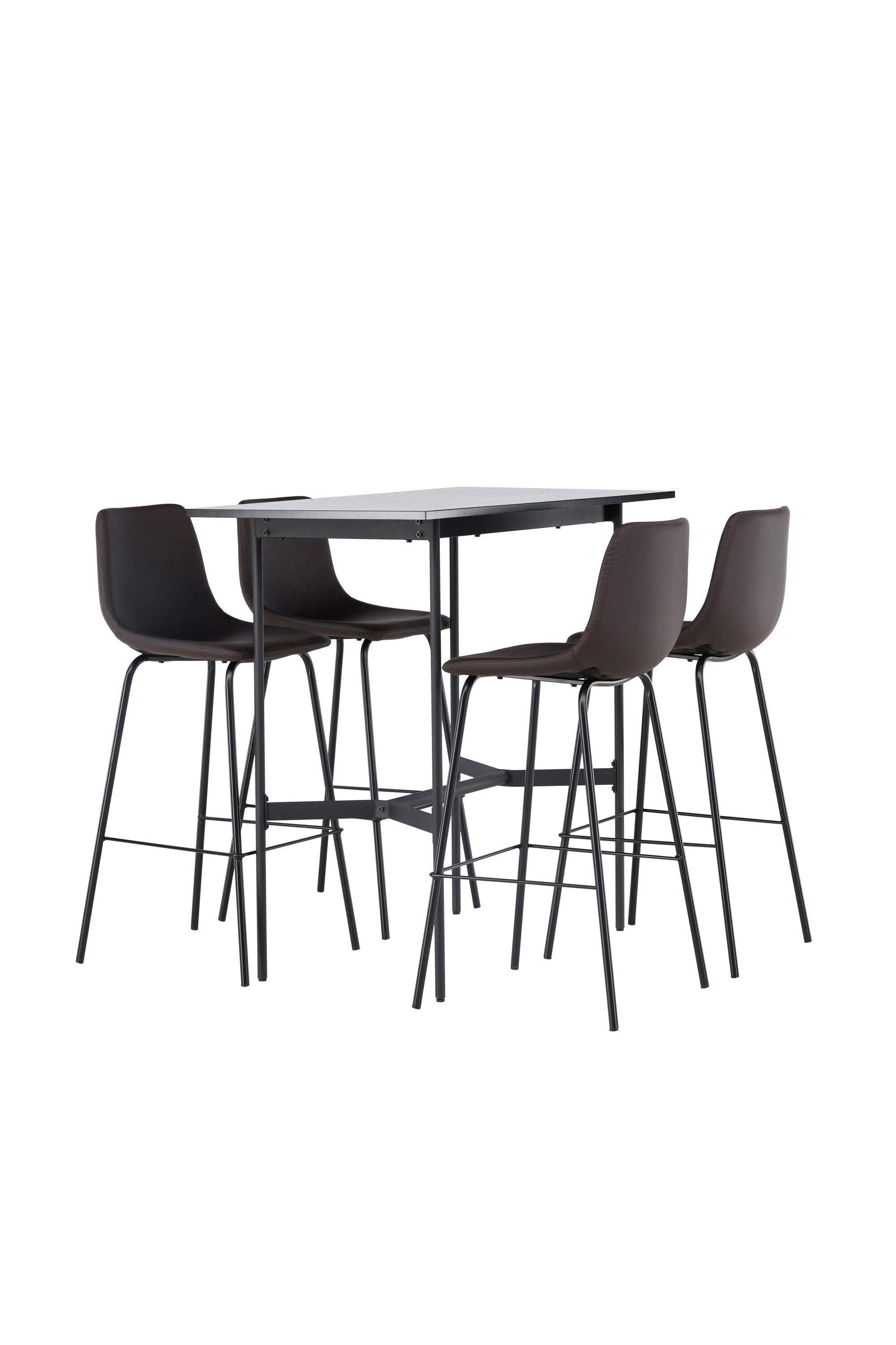 Barset Rax + Alexi 120cm/4St. in Schwarz Braun präsentiert im Onlineshop von KAQTU Design AG. Bartischset ist von Venture Home
