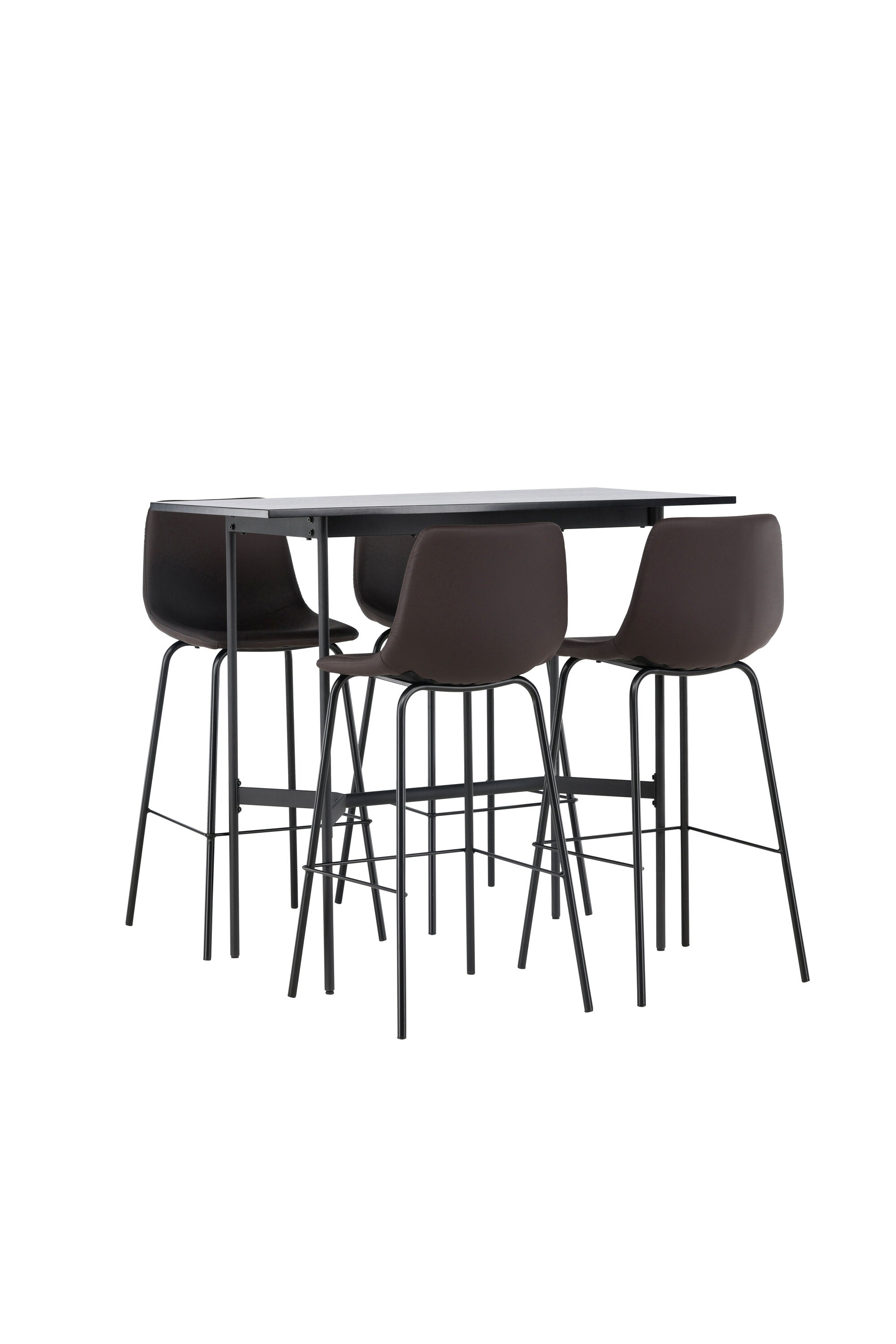 Barset Rax + Alexi 120cm/4St. in Schwarz Braun präsentiert im Onlineshop von KAQTU Design AG. Bartischset ist von Venture Home