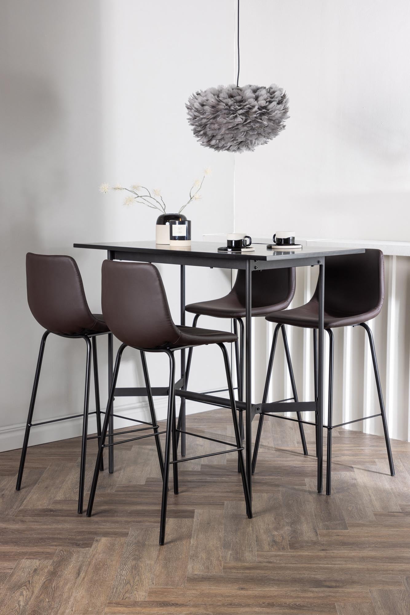 Stylisches Barset Rax + Alexi: 120cm Bartisch mit 4 bequemen Hockern, perfekte Kombination aus Funktionalität und modernem Flair für Ihr Zuhause.