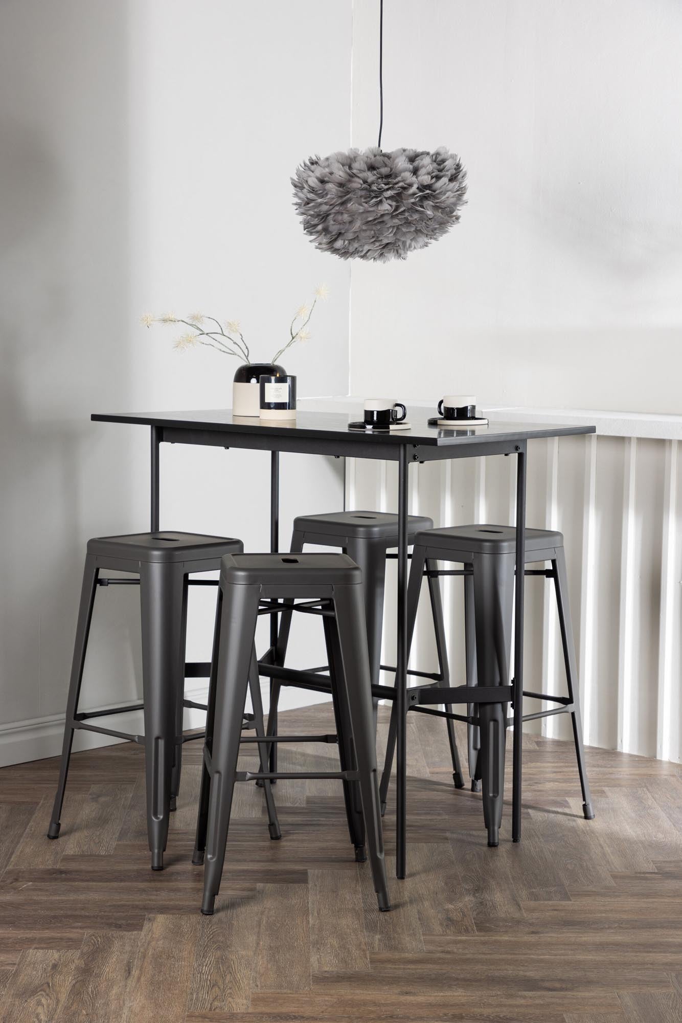 Modernes Barset Rax + Tempe: 120cm Bartisch und stilvolle Barhocker, ideal für gemütliche Runden in jedem Zuhause. Hochwertig und elegant!