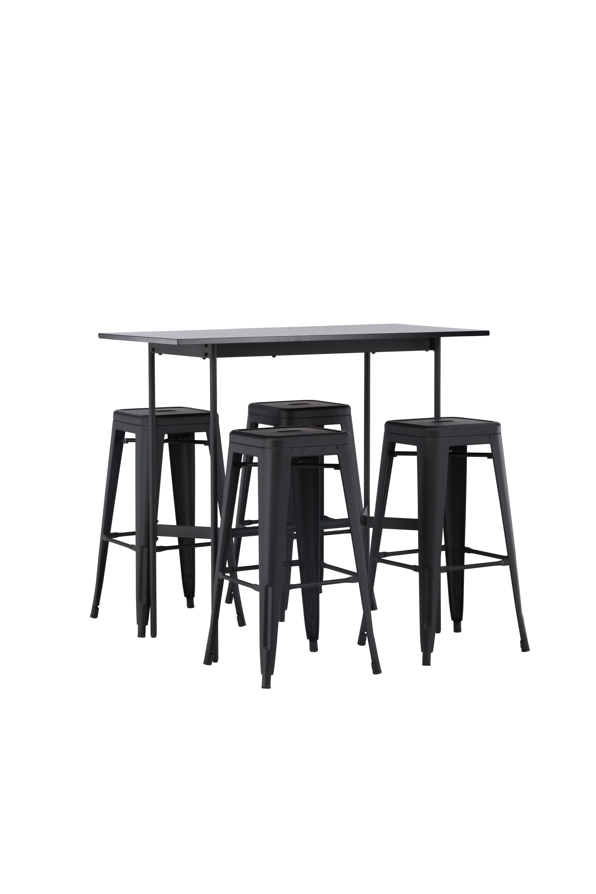 Barset Rax + Tempe 120cm/4St. Tief in Schwarz präsentiert im Onlineshop von KAQTU Design AG. Bartischset ist von Venture Home