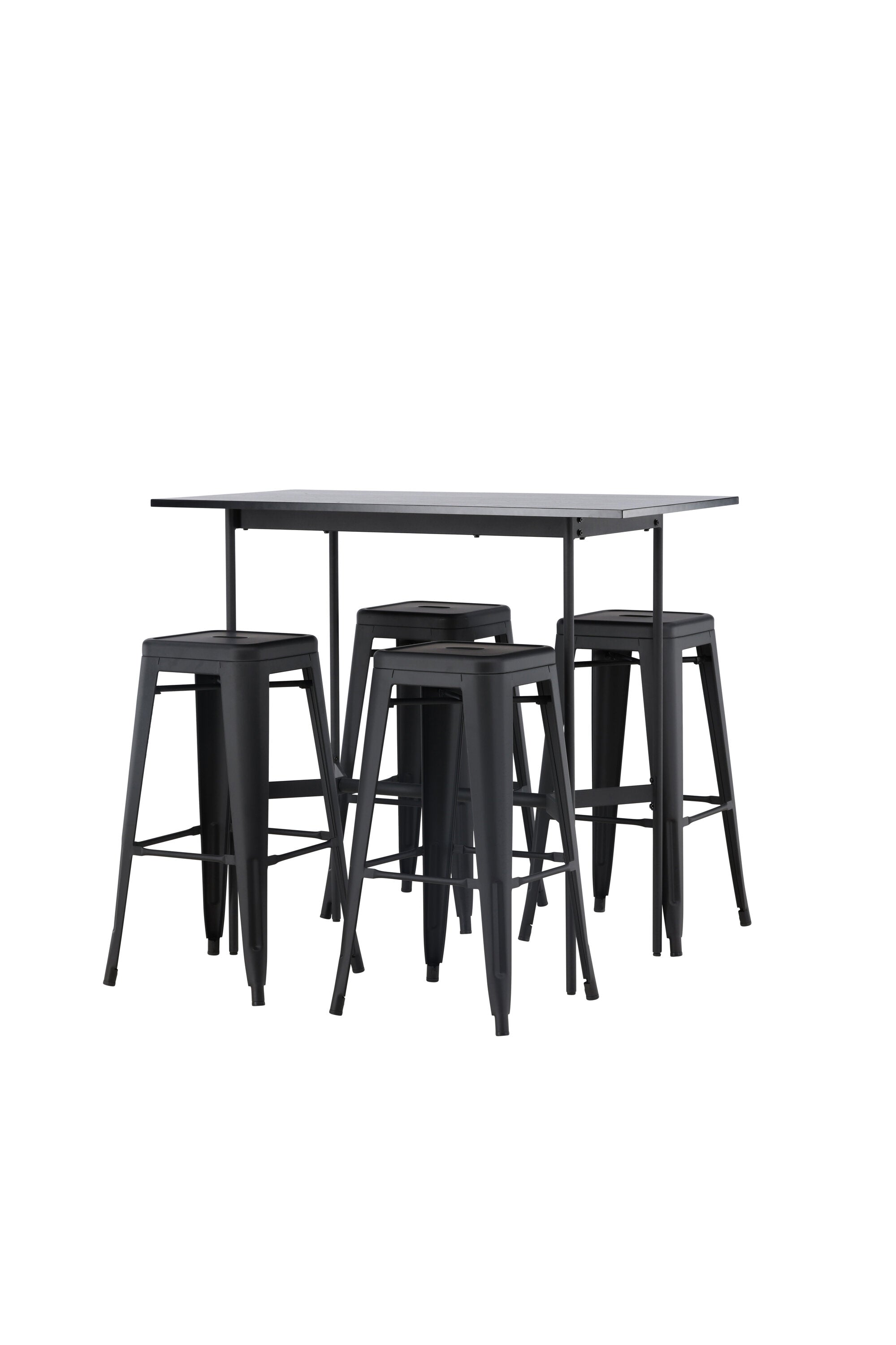 Barset Rax + Tempe 120cm/4St. Tief in Schwarz präsentiert im Onlineshop von KAQTU Design AG. Bartischset ist von Venture Home