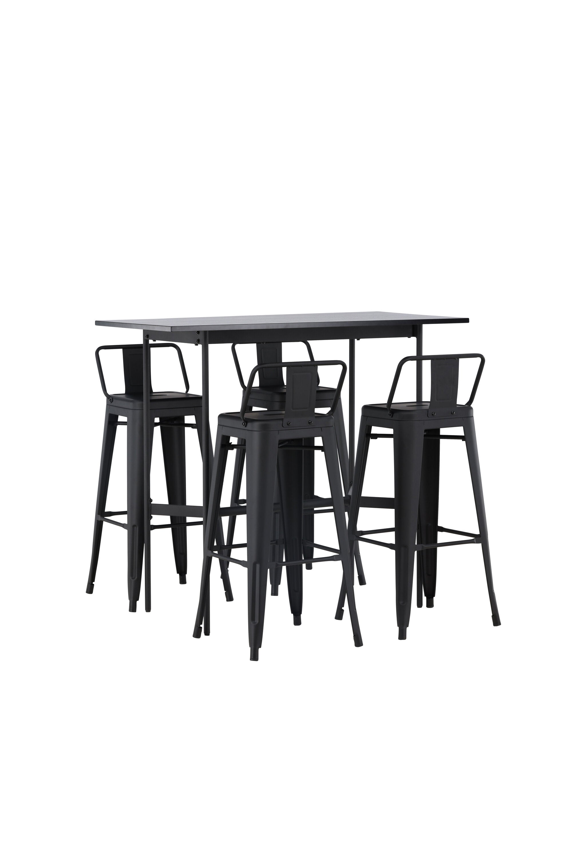 Barset Rax + Tempe 120cm/4St. Hoch in Schwarz präsentiert im Onlineshop von KAQTU Design AG. Bartischset ist von Venture Home